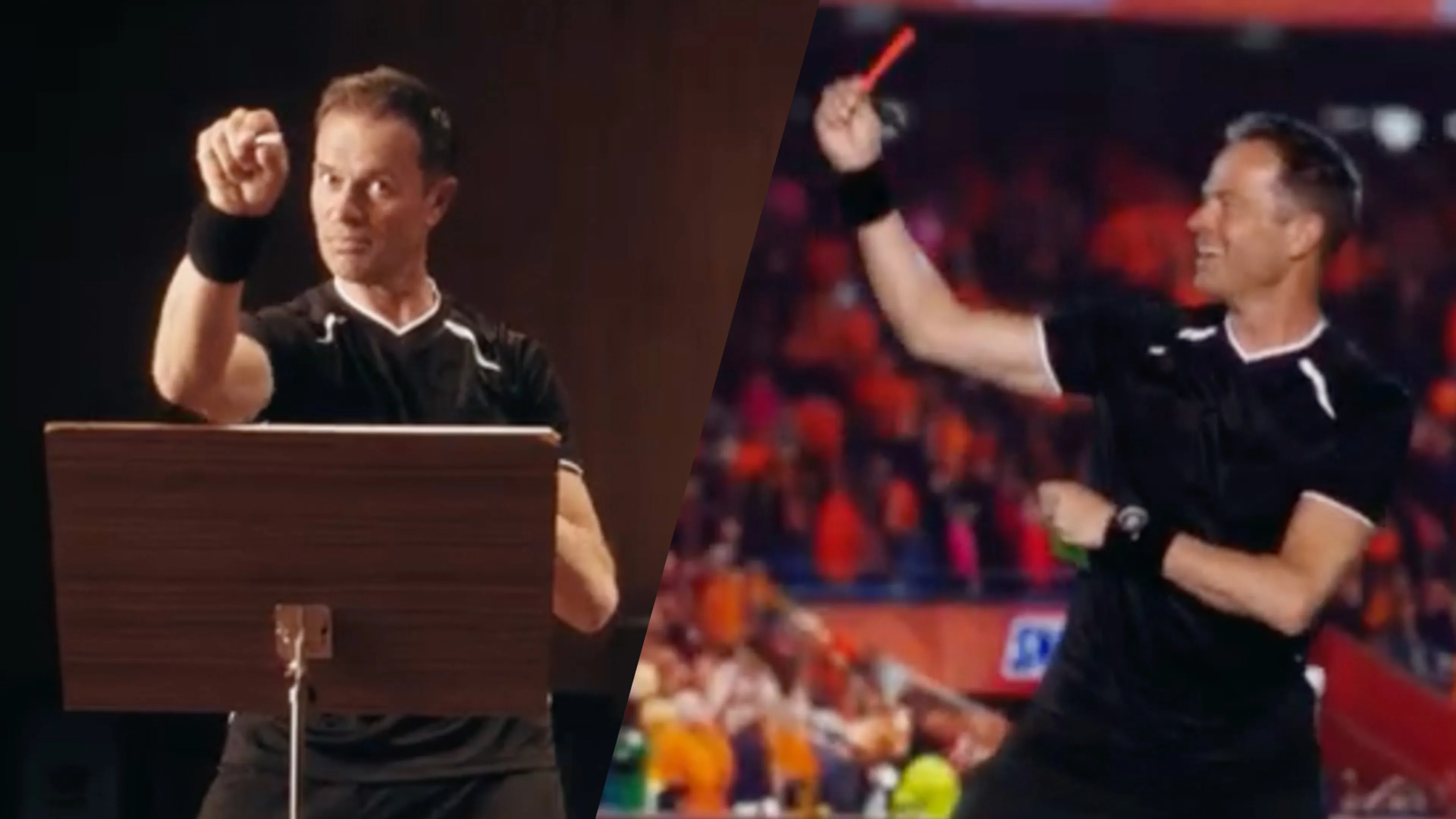 Zien: Bas Nijhuis duikt op in videoclip van hitproducer Russo: 'Rustig, rustig, rustig'