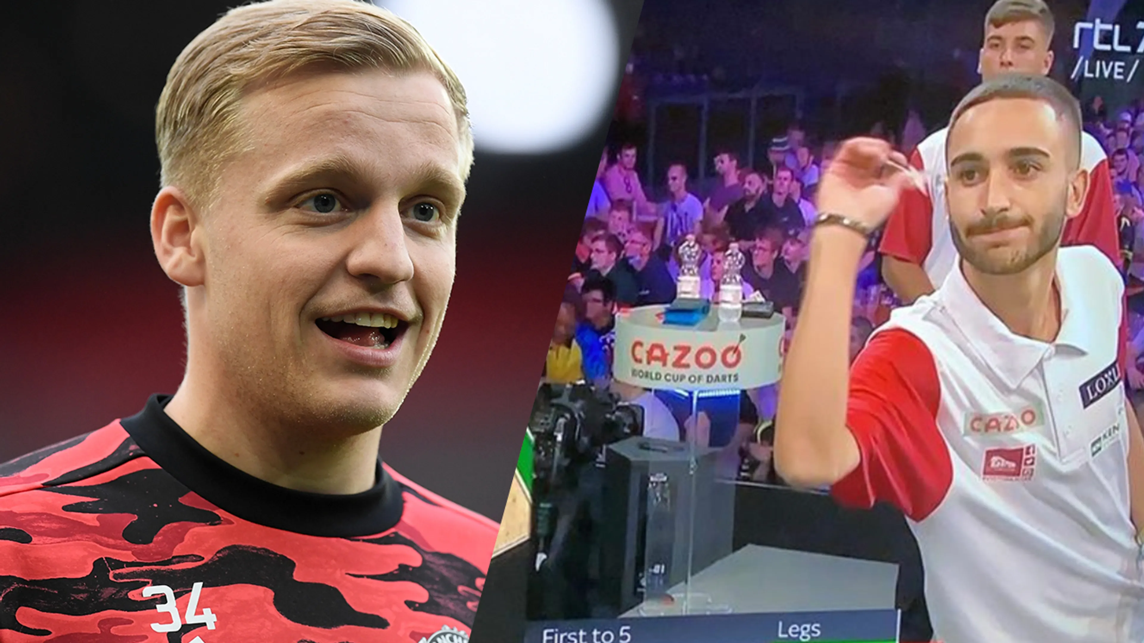 ZIEN: Donny van de Beek spot 'Hakim Ziyech' bij World Cup of Darts