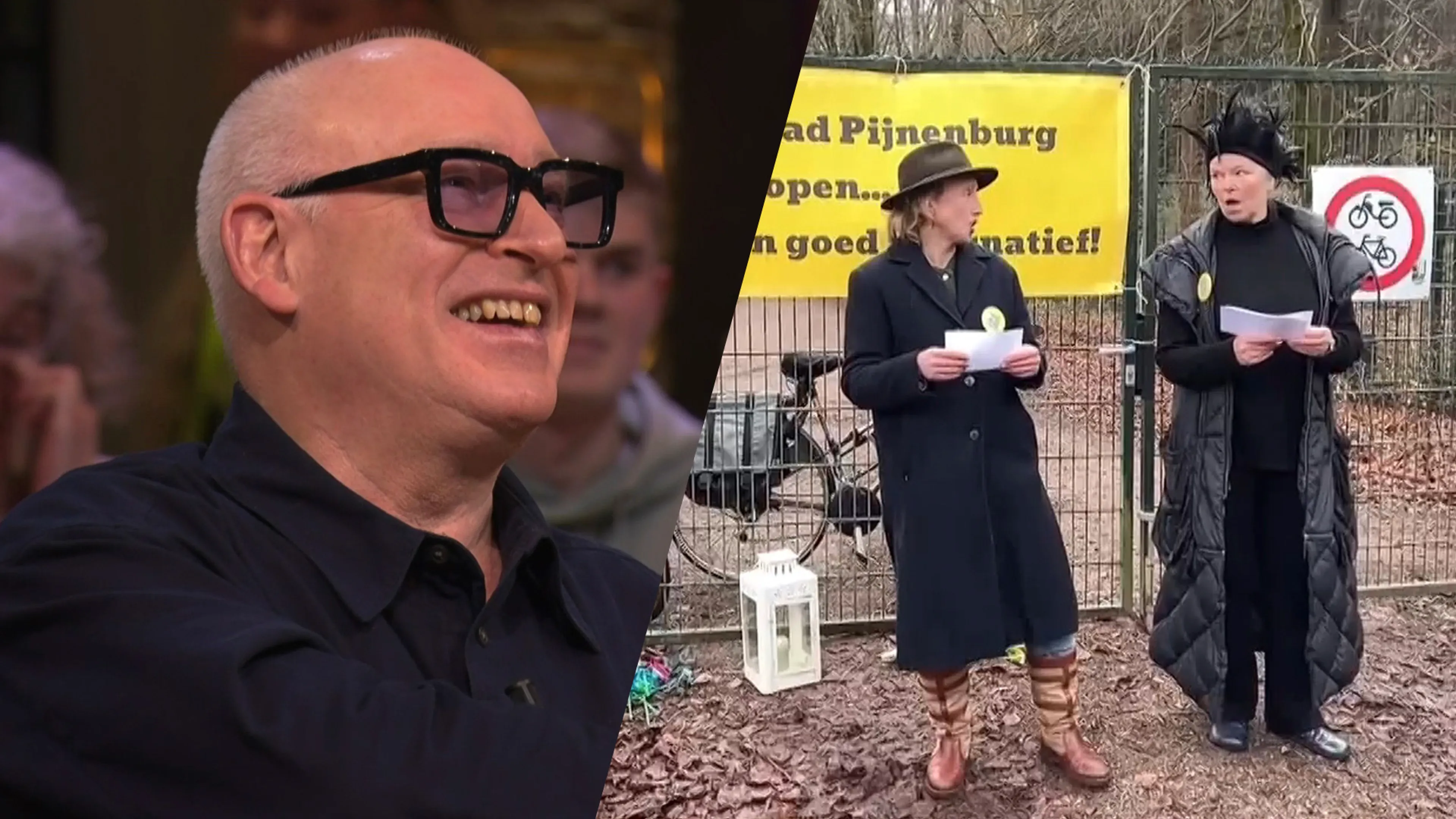 René van der Gijp schiet in de lach om beelden van een uitvaart voor een gesloten fietspad