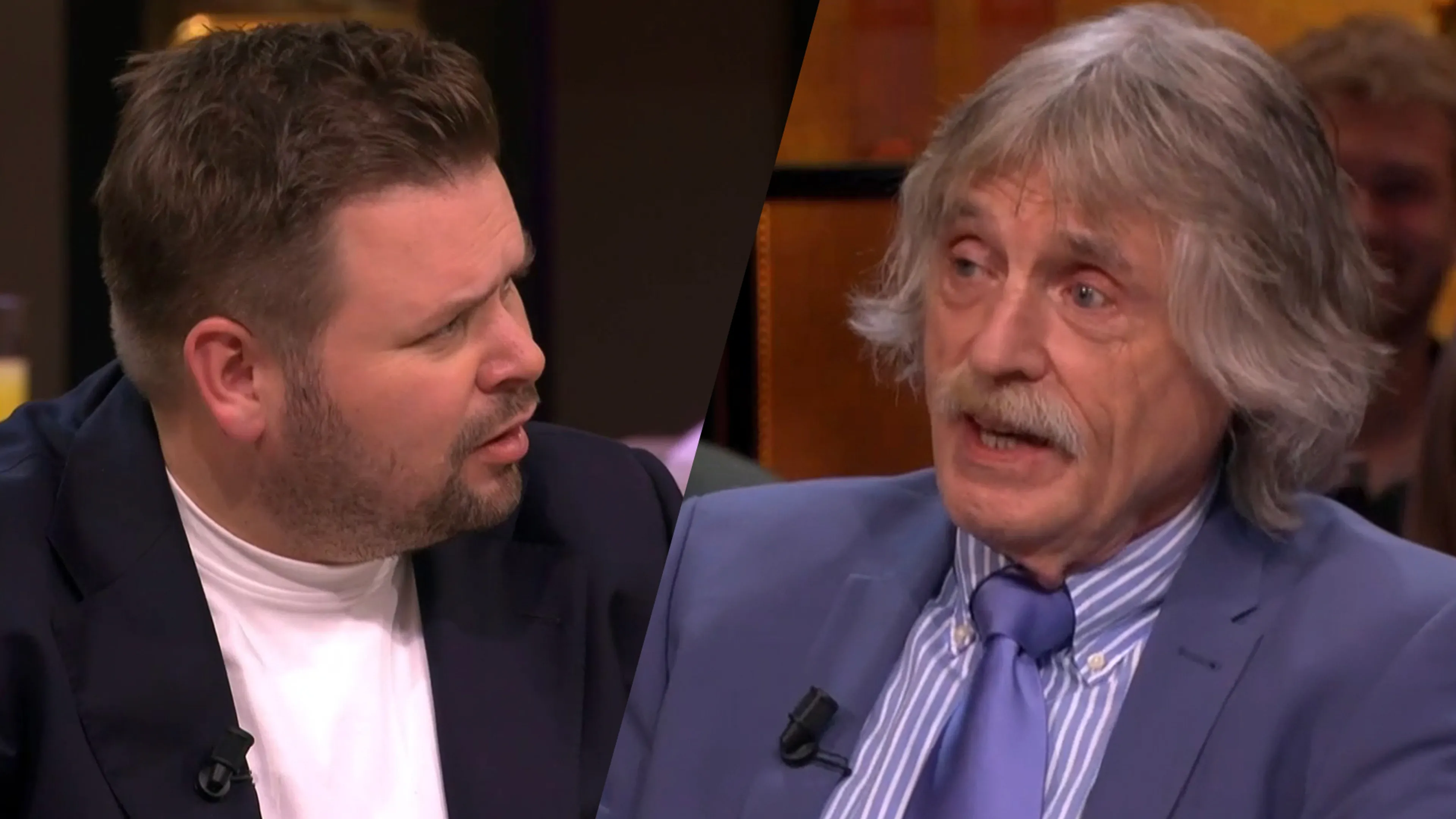 Johan Derksen tegen Thomas van Groningen: ‘Als ik John de Mol was, had ik je bij me geroepen’