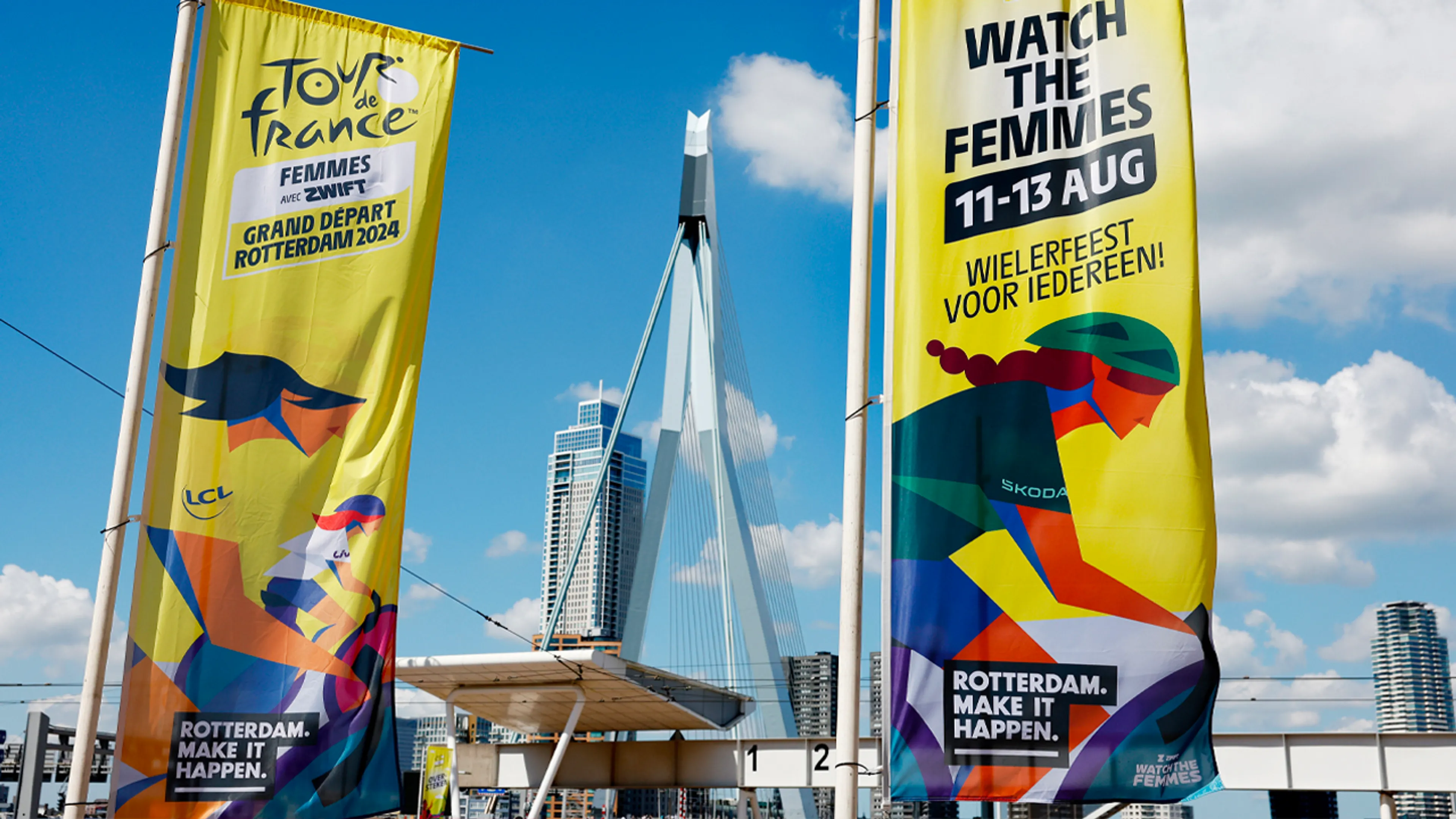 Wielrensters vertrekken vanuit Rotterdam in Tour de France Femmes