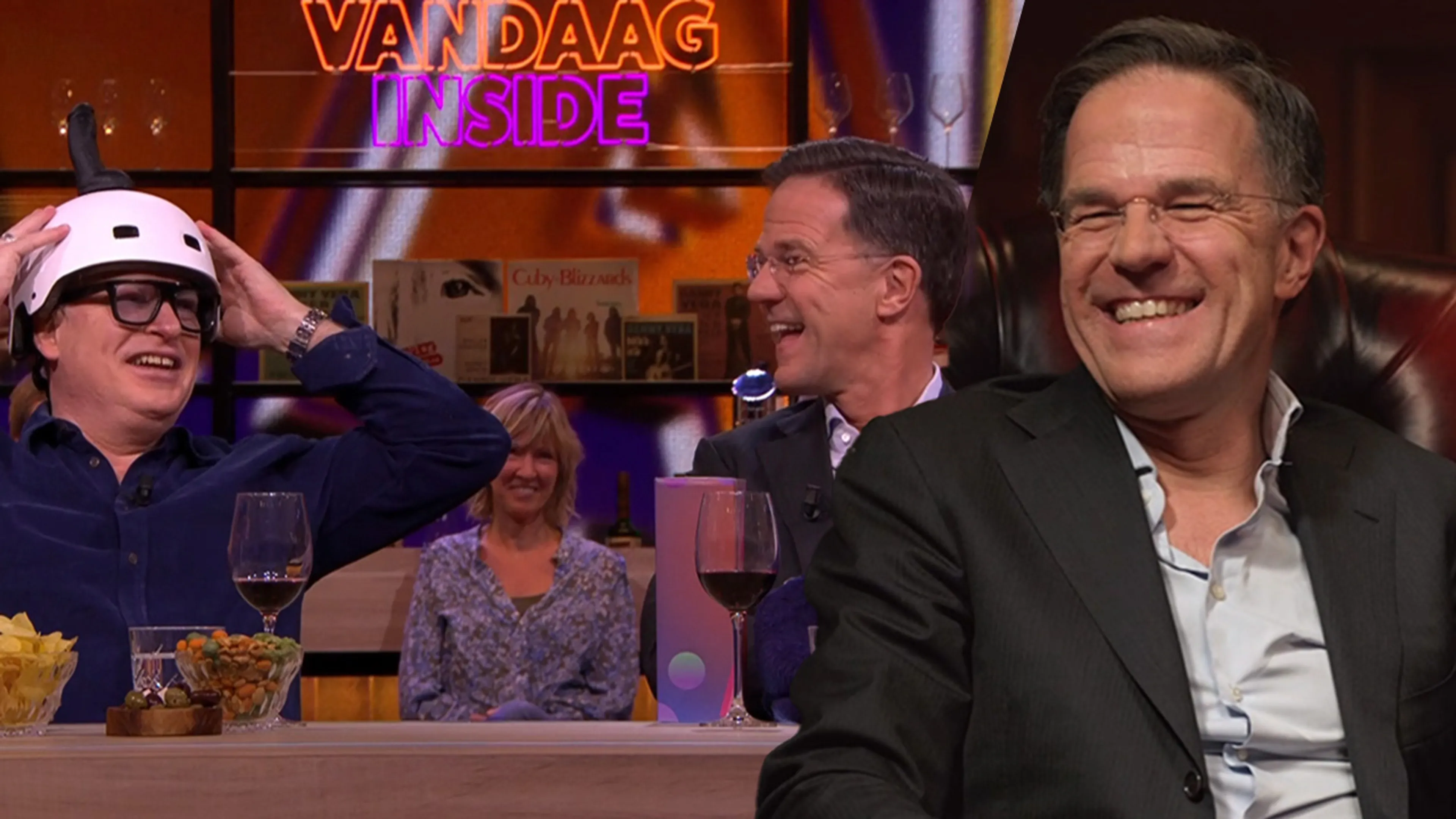 Mark Rutte blikt terug op iconisch dildohelm-moment bij Vandaag Inside: 'Dit is geweldig!'
