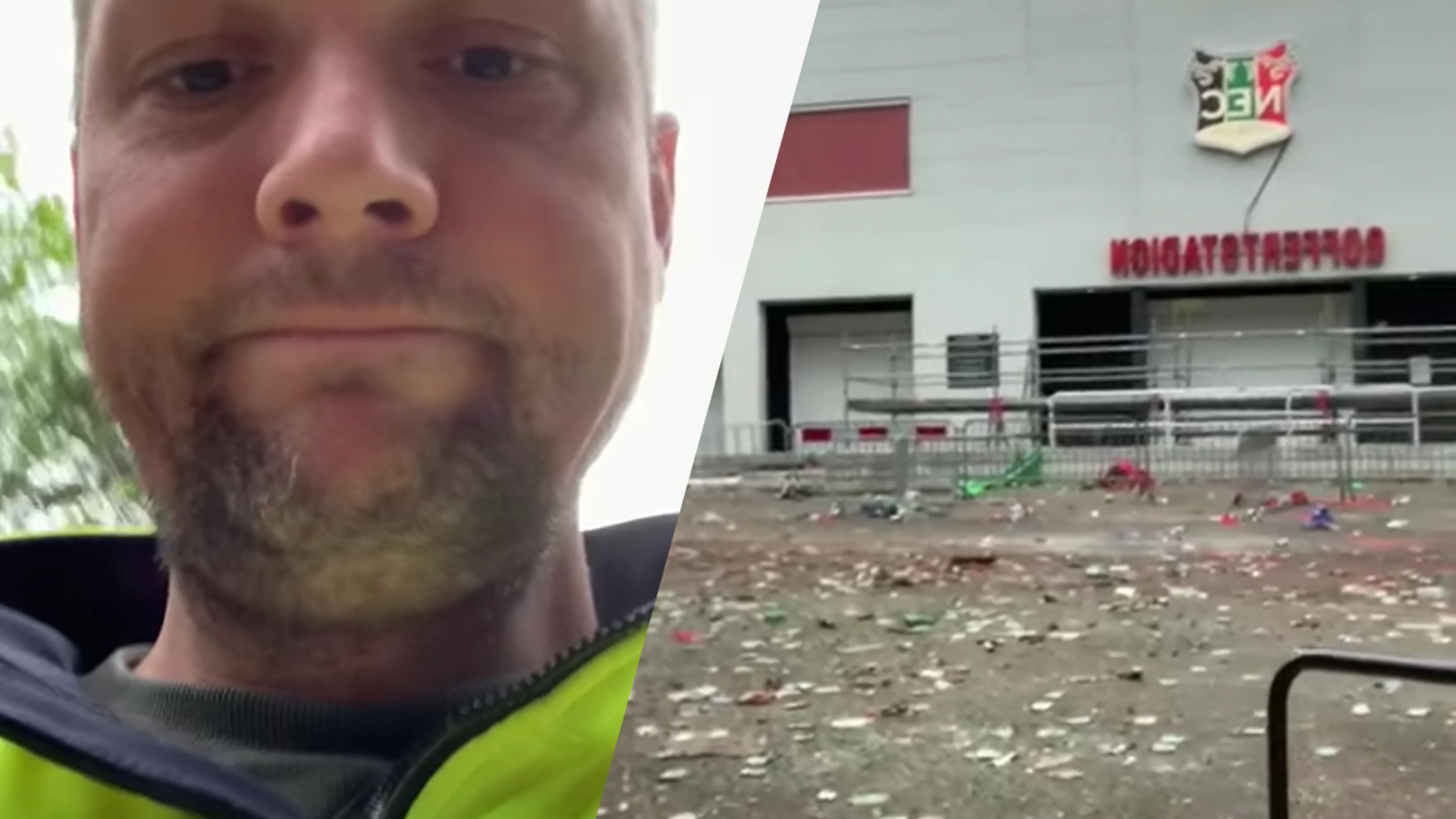 Schoonmaker arriveert te laat bij promotiefeest NEC: 'Kan ik die teringzooi opruimen'
