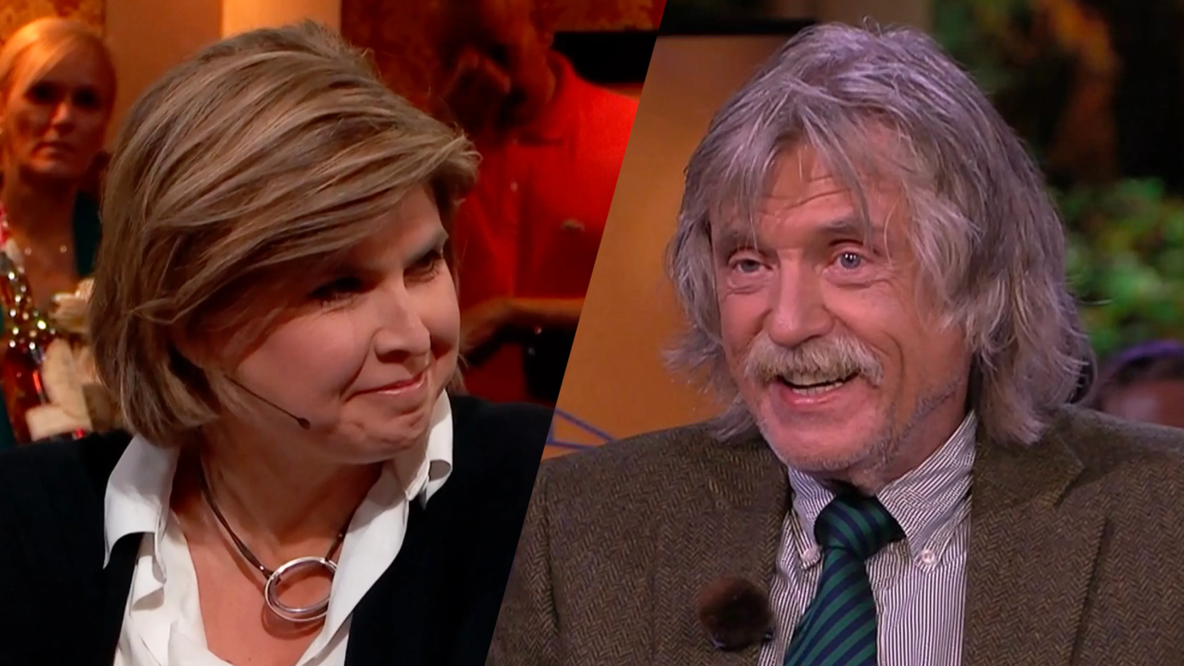 Angela de Jong zag 'legendarische opmerking' Johan Derksen: 'Kijk, toen werd het leuk'