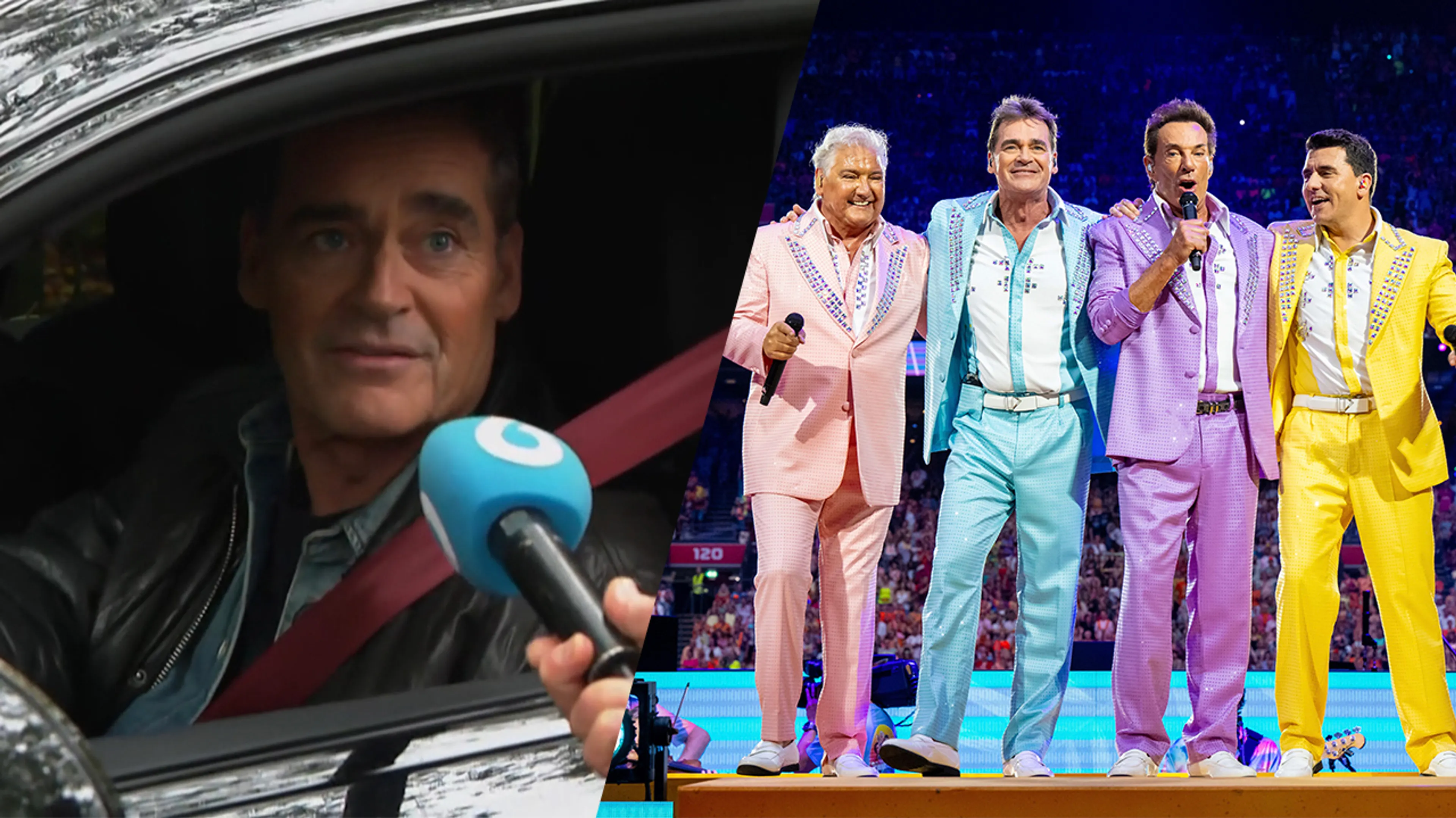 Jeroen van der Boom reageert op vraag over nieuwe samenstelling De Toppers bij bezoek aan René Froger