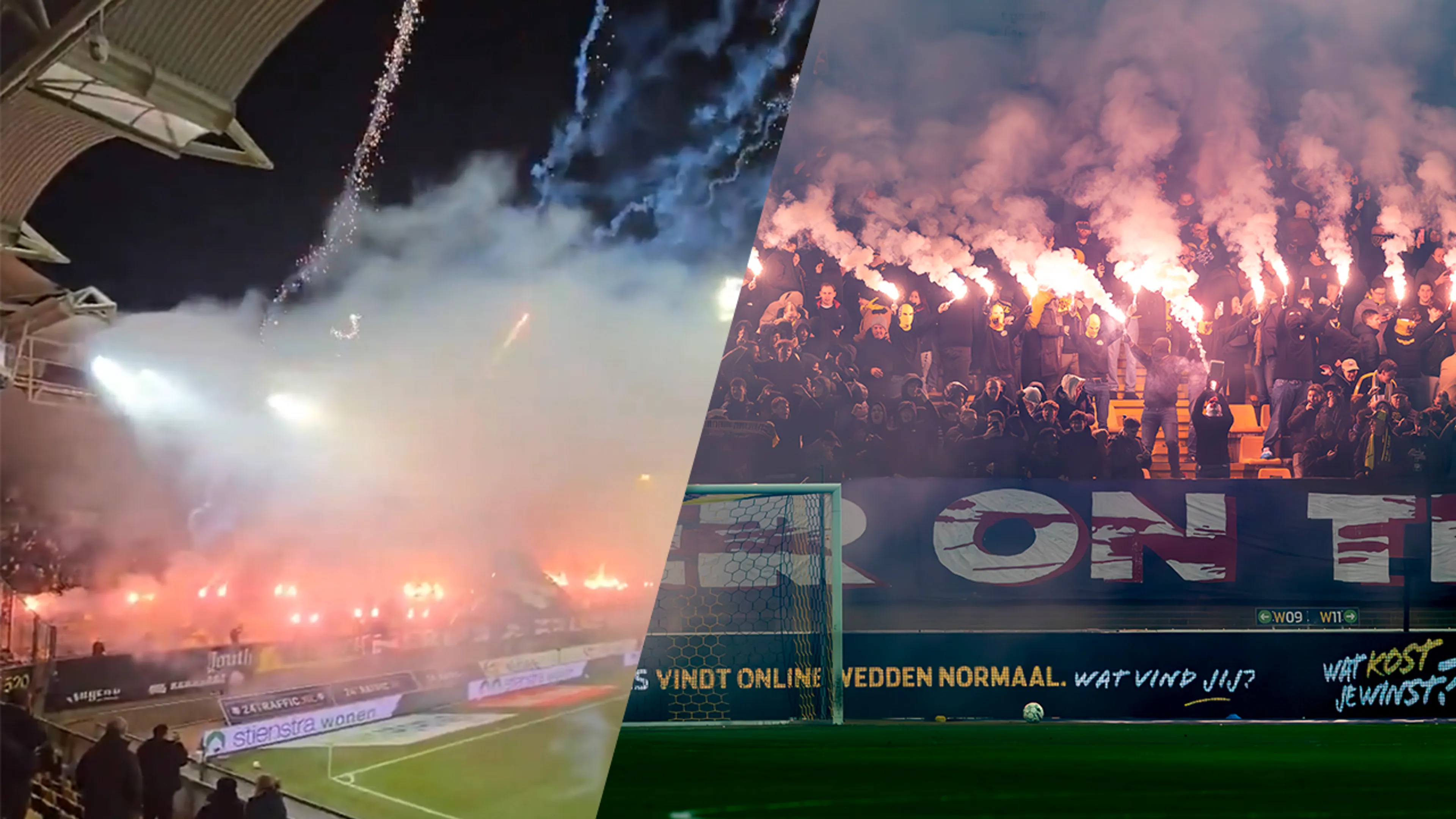 Video: Roda JC - ADO Den Haag binnen 15 (!) seconden gestaakt door vuurwerk
