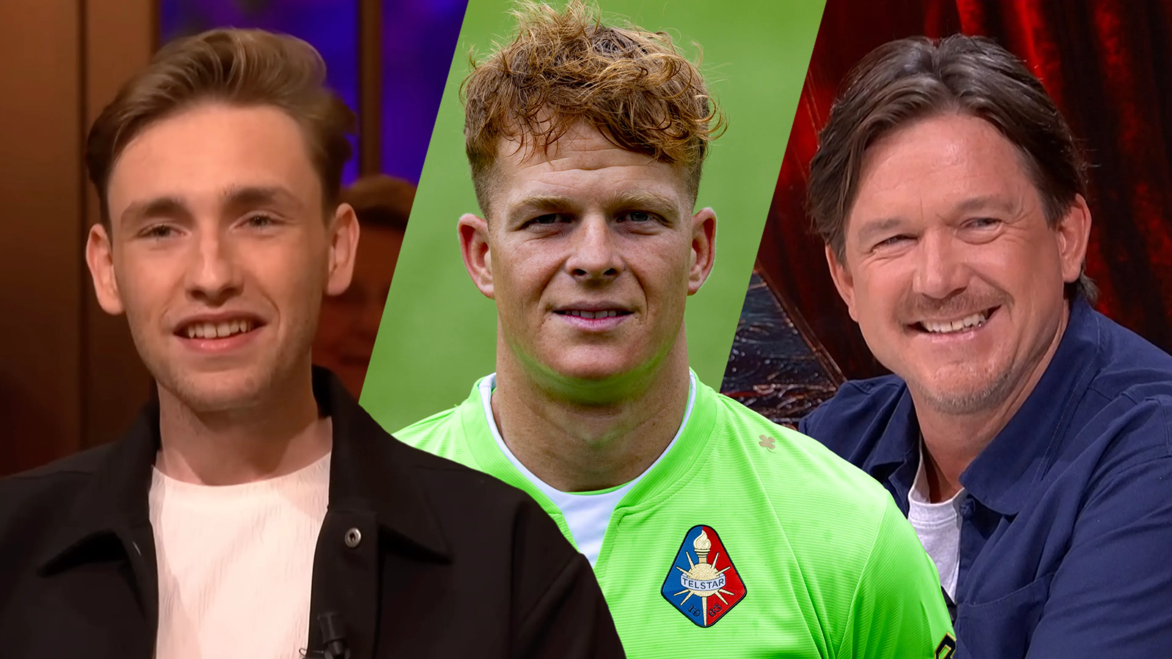 Nicky van der Gijp, Ronald Koeman jr. en Johnny de Mol donderdag te gast bij Het Oranje Café