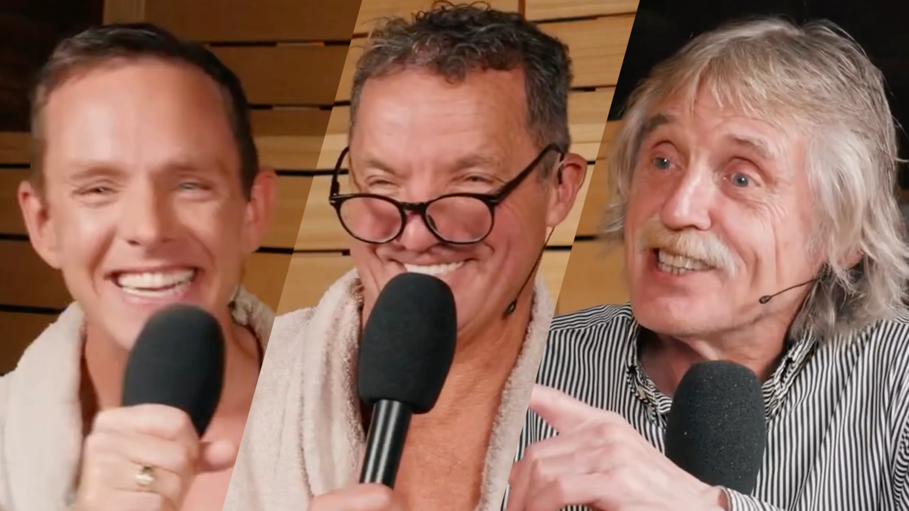 Johan Derksen na ordinaire grap in 'De Bevers Geven Zich Bloot': 'Ik zie John toch benieuwd kijken!'
