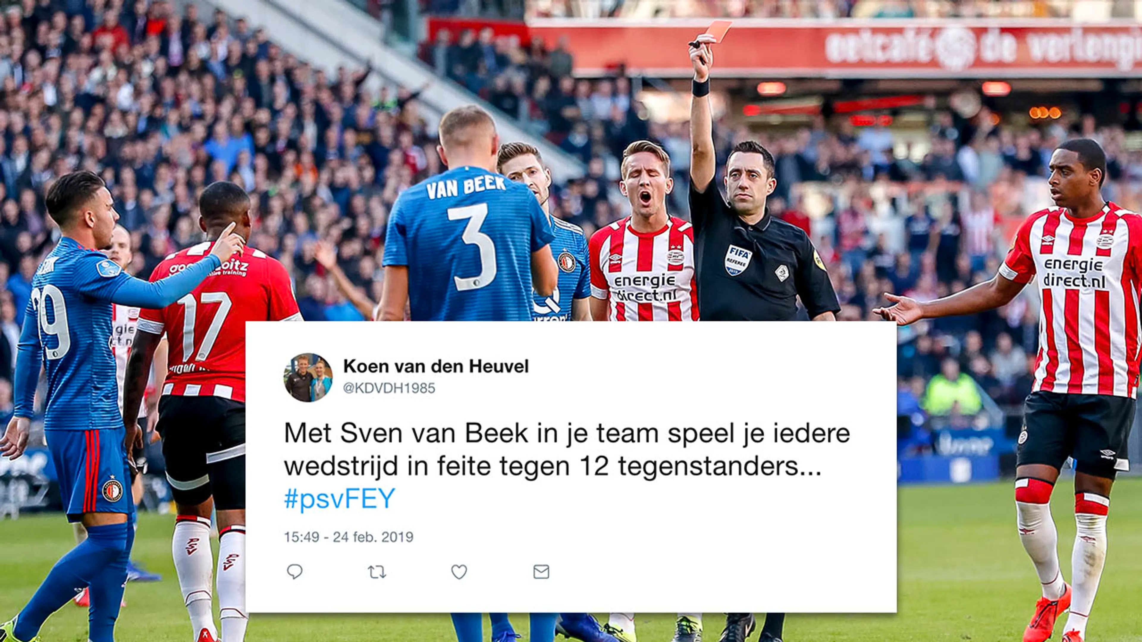 Sven van Beek pakt rood; Twitter ontploft