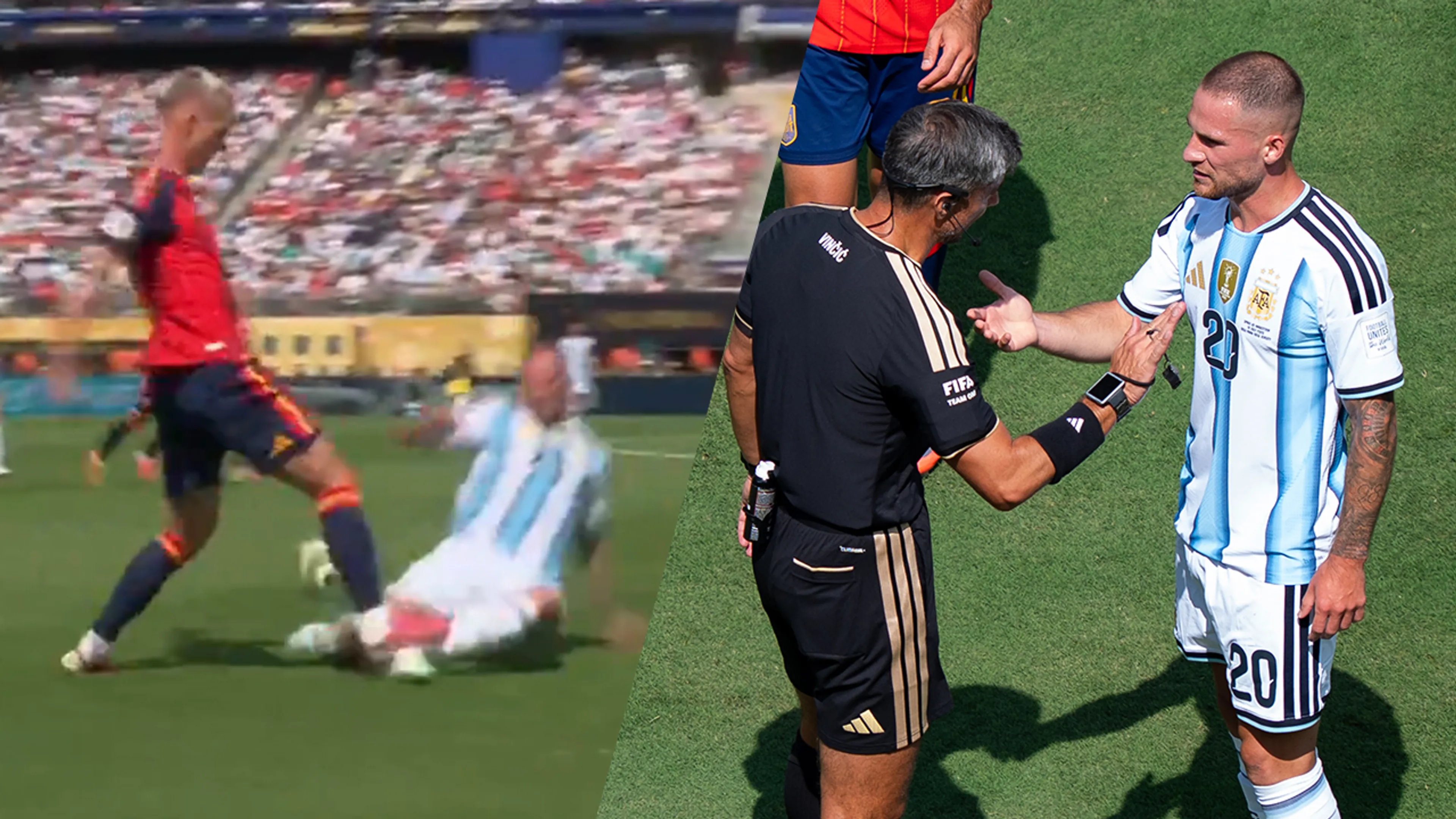 Video: Verbazing over onbestrafte overtreding van Argentinië-speler Mac Allister: 'Onbegrijpelijk!'