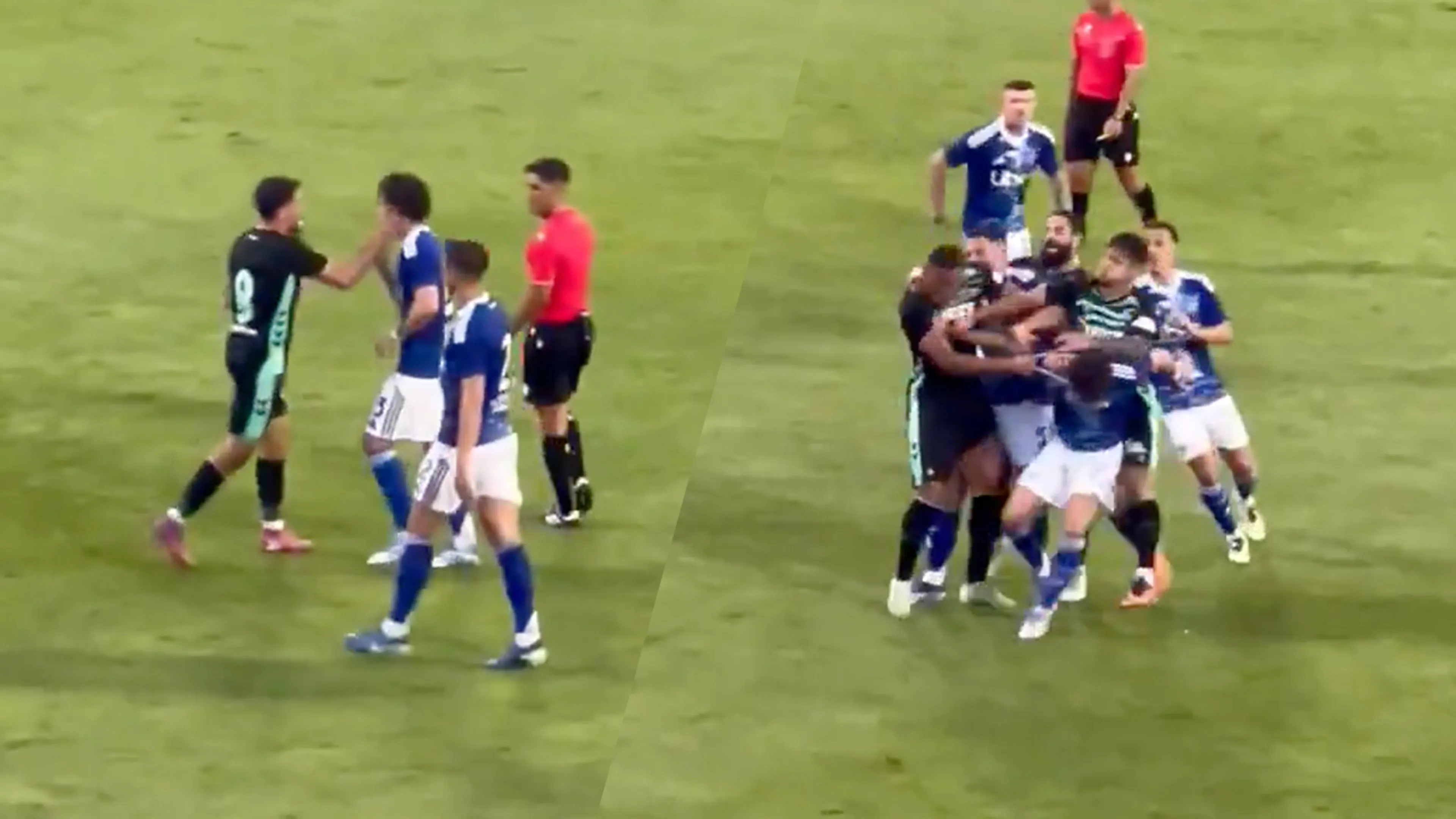 Video: Vriendschappelijk duel loopt volledig uit de hand! Spelers Betis en Como delen rake klappen uit