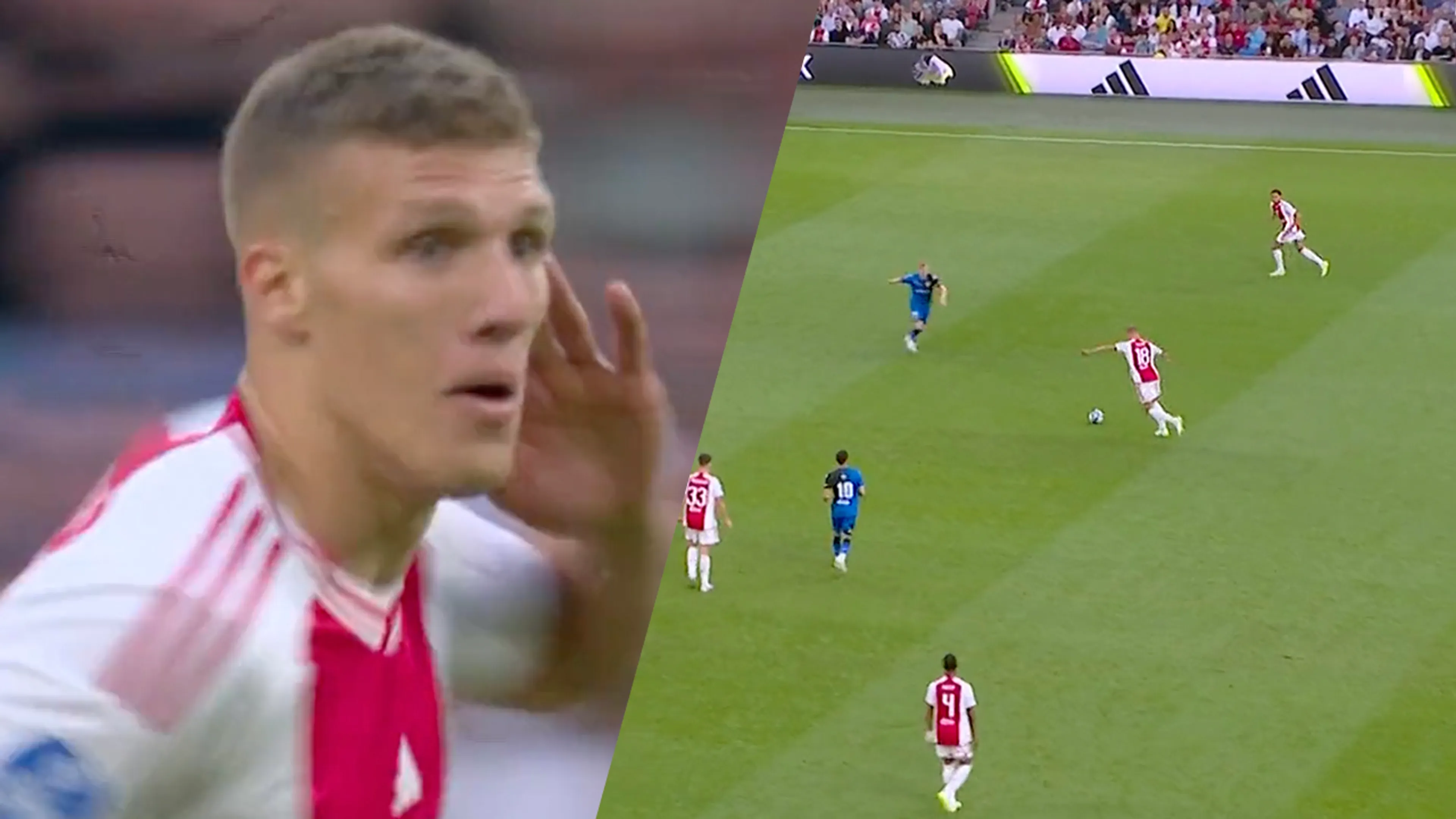 Videogoal: Medić zet Ajax op 1-1 tegen Heracles met enorme pegel van afstand