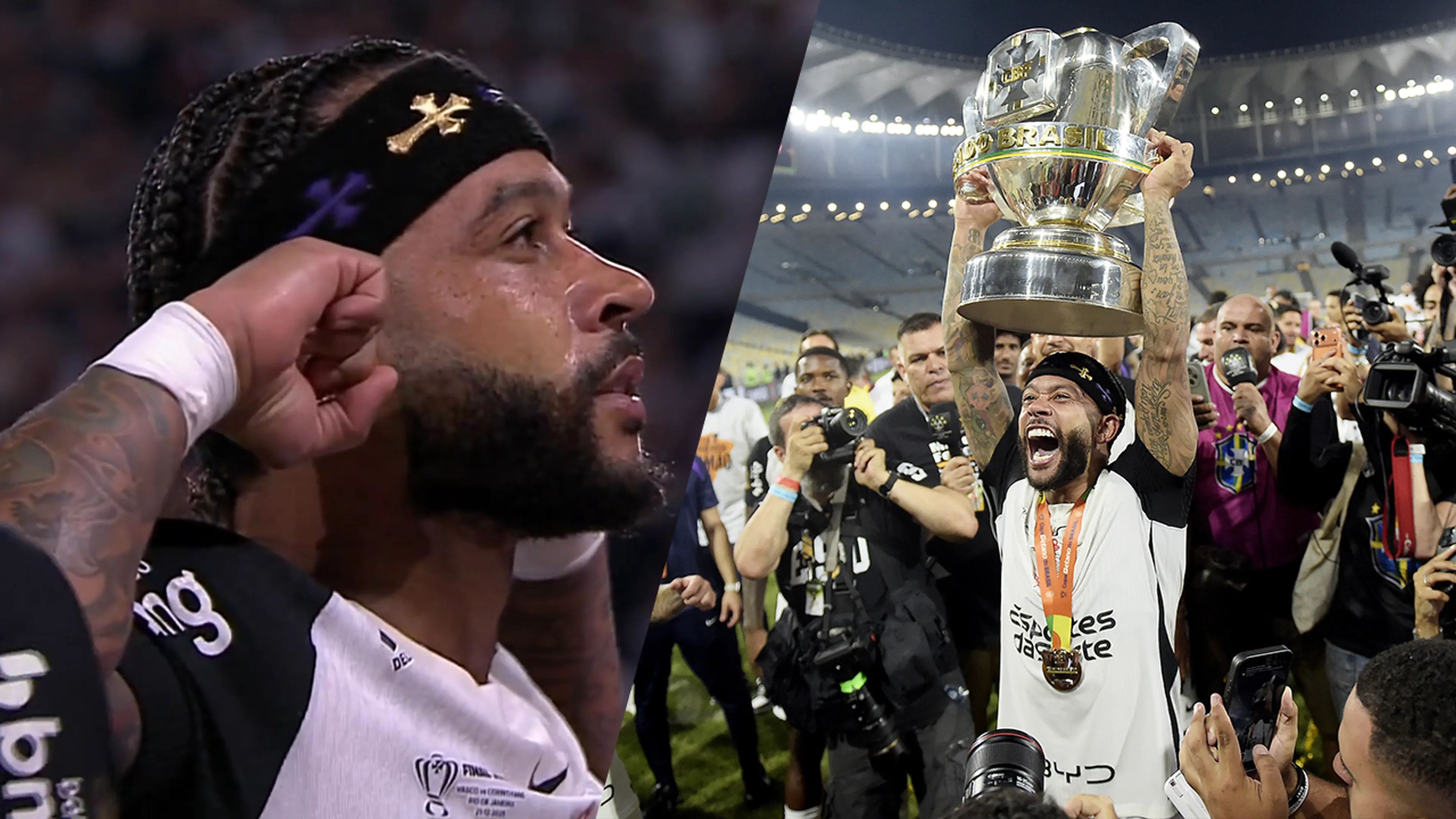 Videogoal: Memphis Depay helpt Corinthians met treffer aan winst Braziliaanse beker