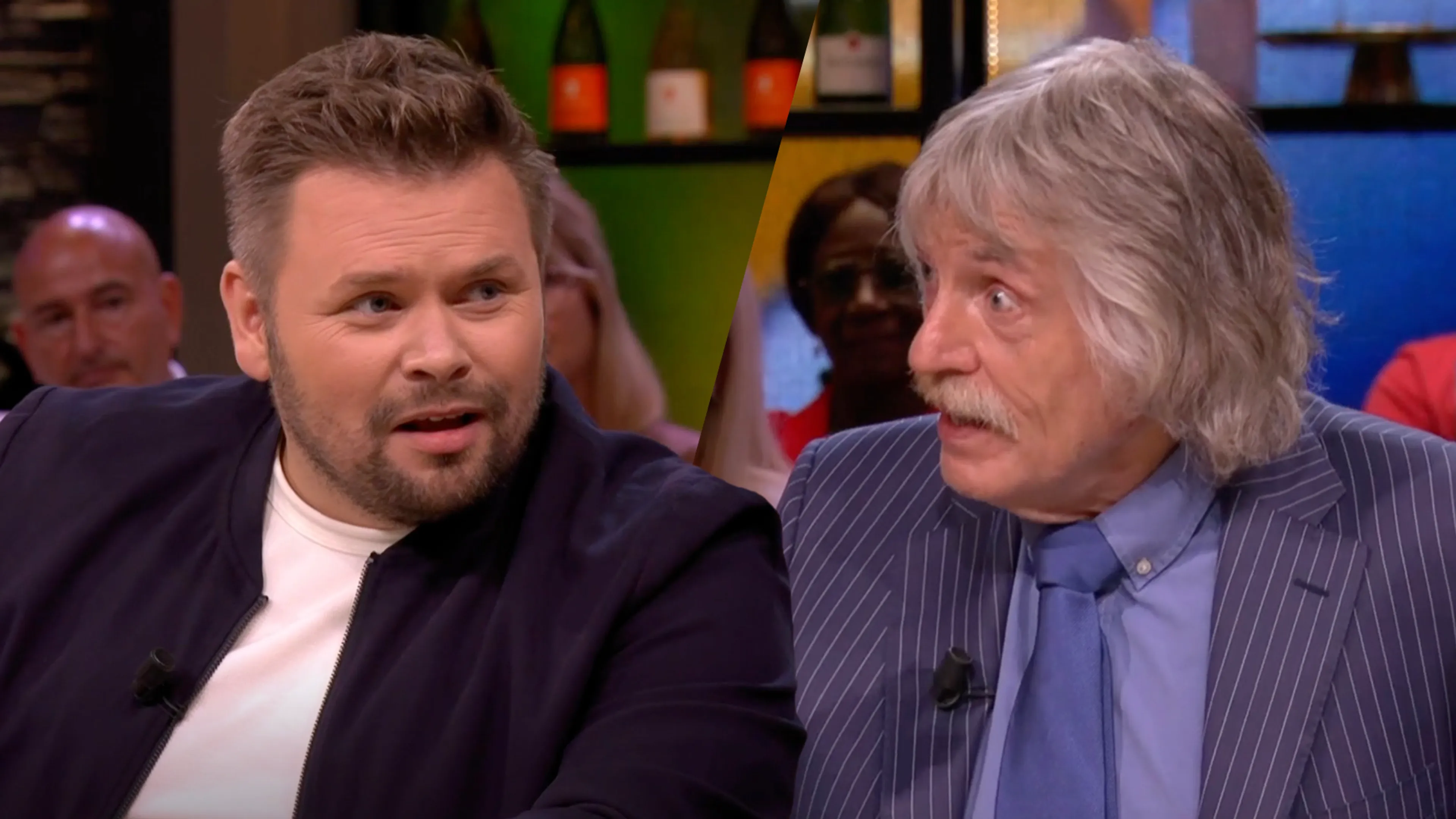 Johan Derksen tegen Thomas van Groningen: 'Dan heb je de laatste keer hier gezeten!'