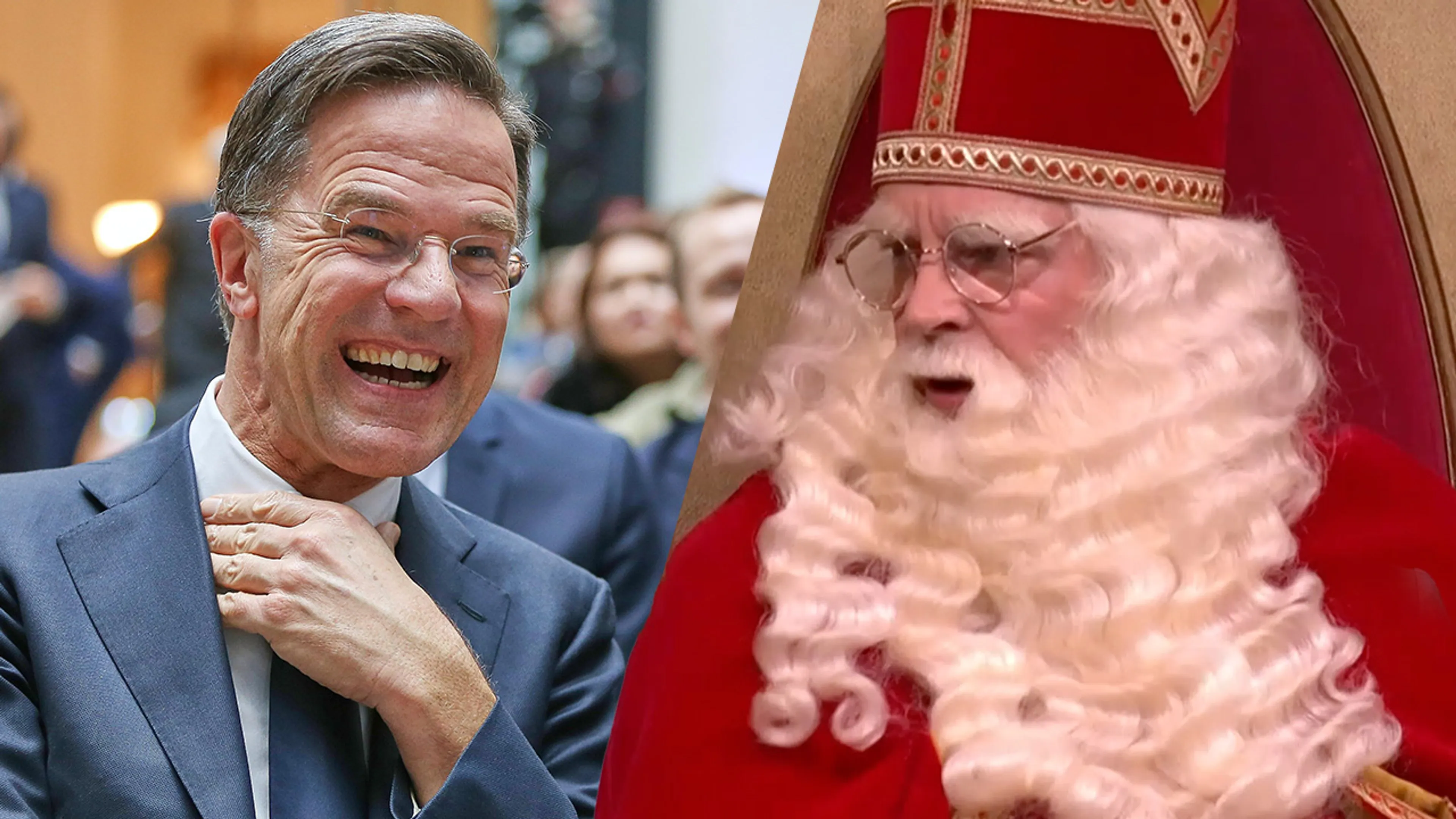 Om deze grap van Sinterklaas moest Mark Rutte het hardst lachen: 'Het is wat ordinair, maar...'