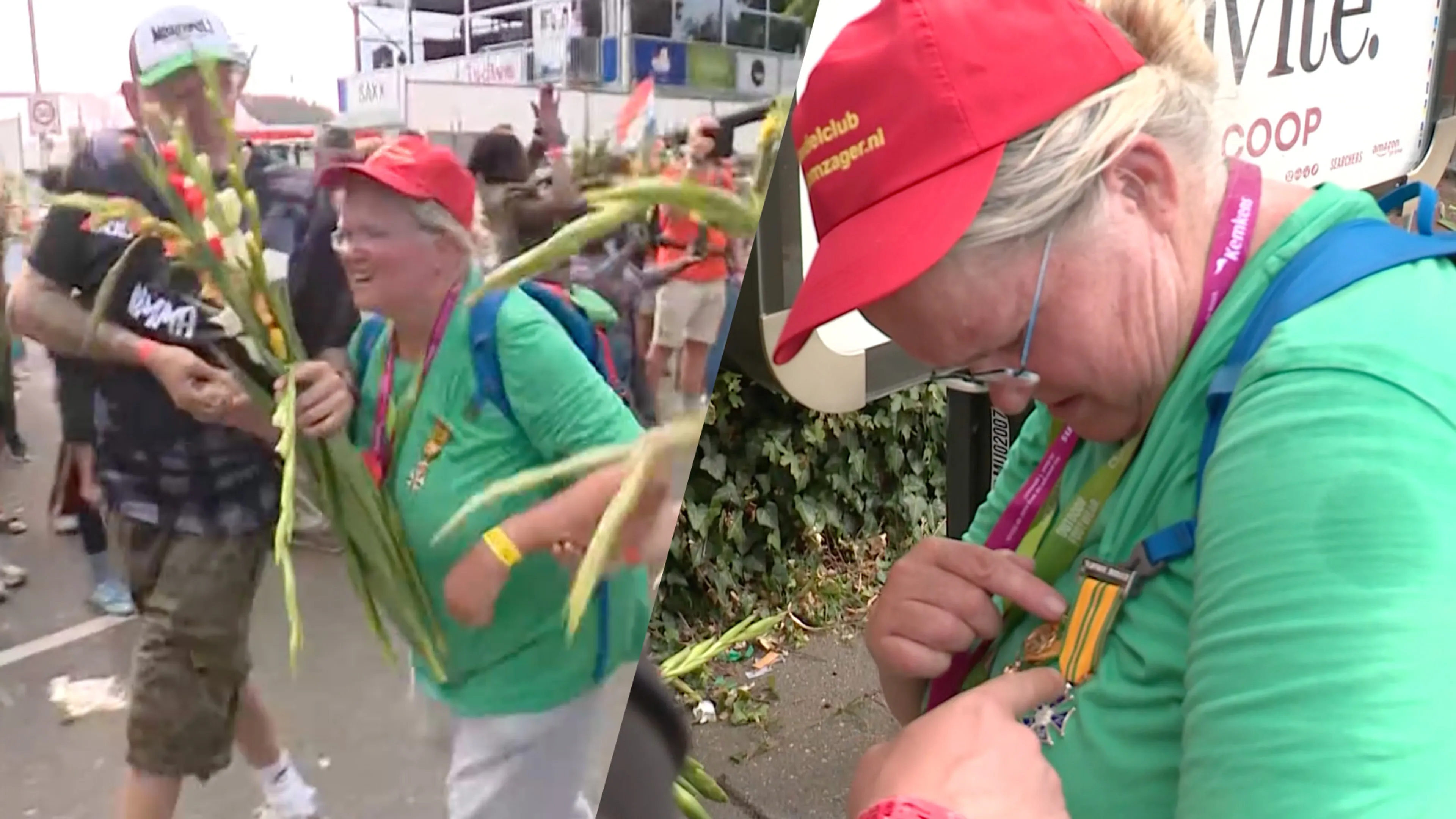 Hartverwarmend: Vierdaagse-deelneemster Marjolijn finisht te laat, maar ontvangt alsnog een kruisje