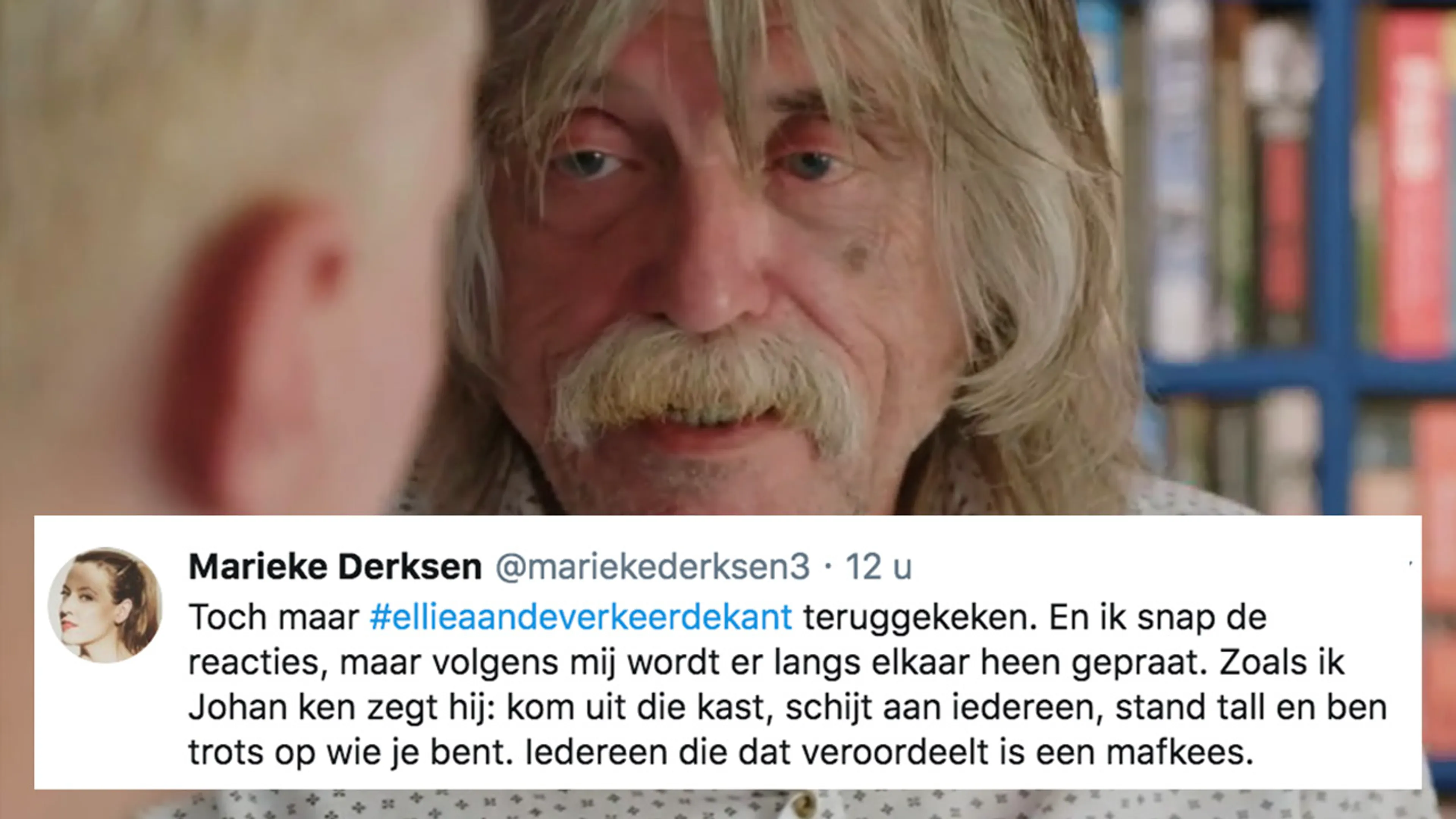 Twitter ontploft na 'homogesprek' Johan en Ellie Lust