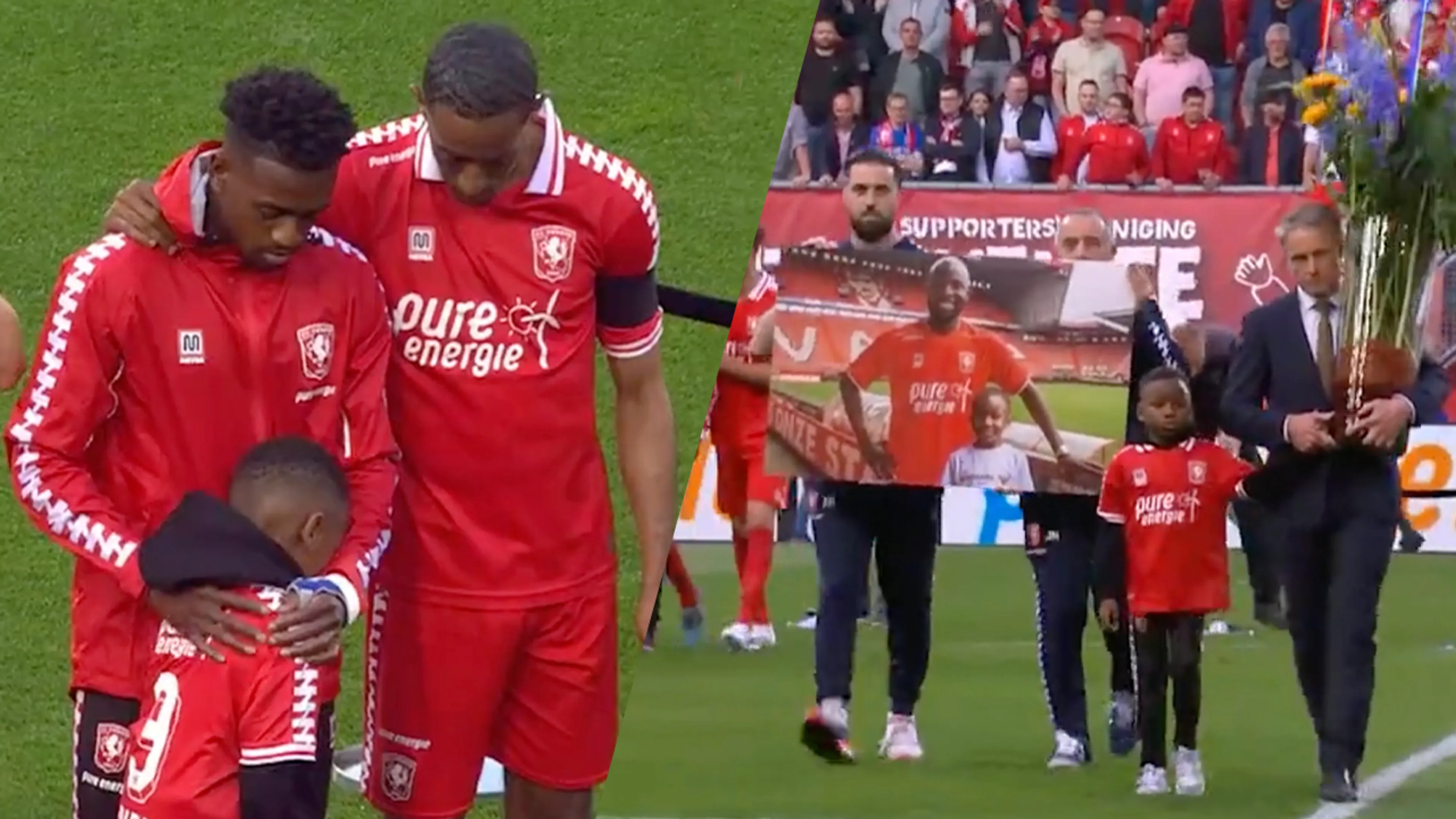 Indrukwekkend eerbetoon aan Jody Lukoki voorafgaand aan FC Twente-FC Groningen