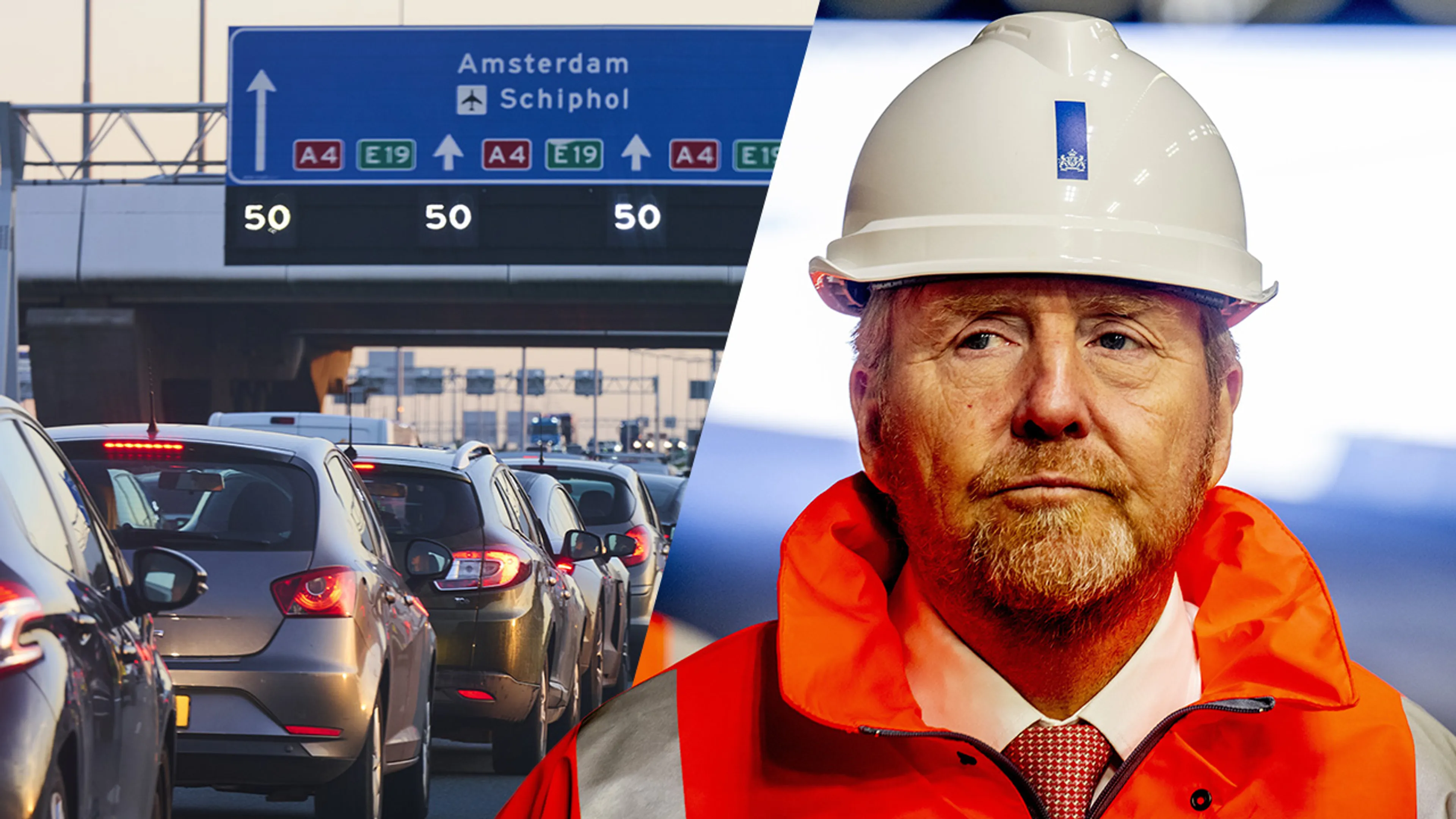 Koning Willem-Alexander ergert zich aan files: 'Elke week sta je wel een keer stil op de A4'