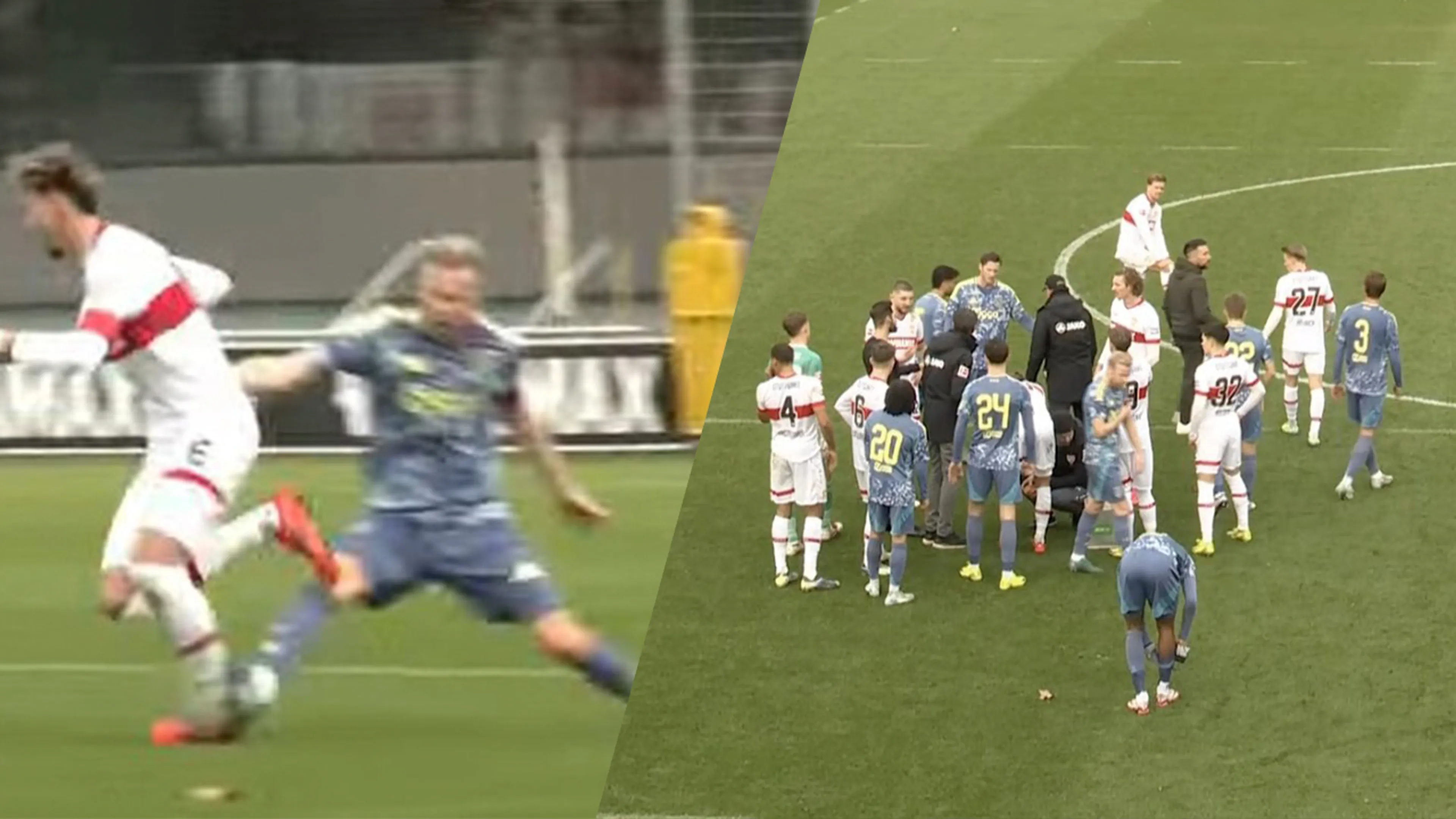 Davy Klaassen krijgt rood voor harde overtreding, maar mag doorspelen