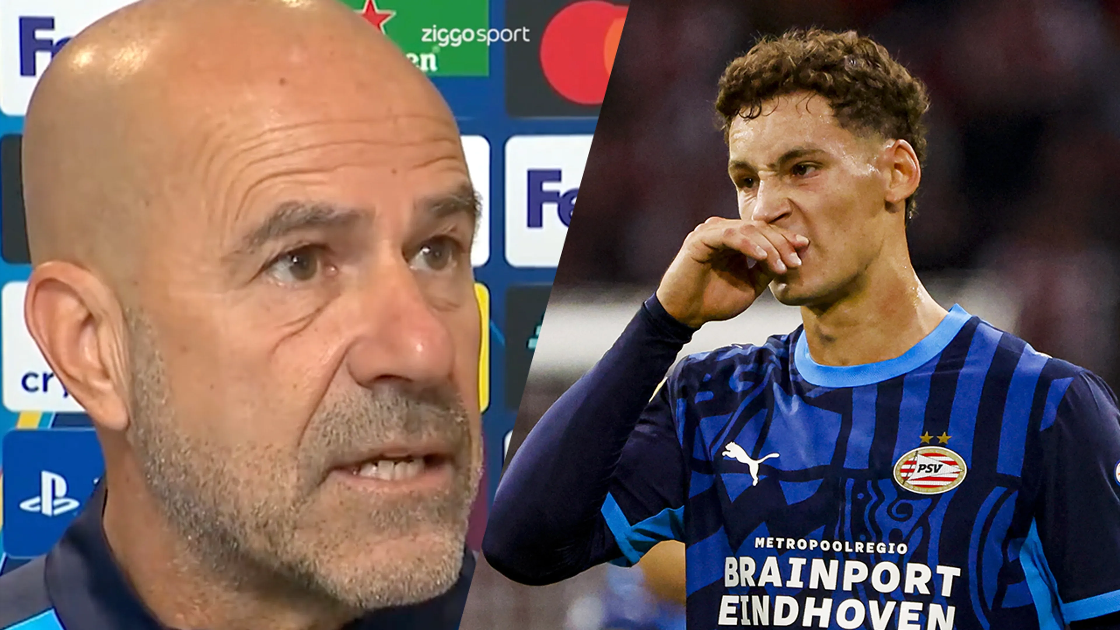 Video: Peter Bosz hekelt berichtgeving rond Ruben van Bommel na harde overtreding tegen Ajax