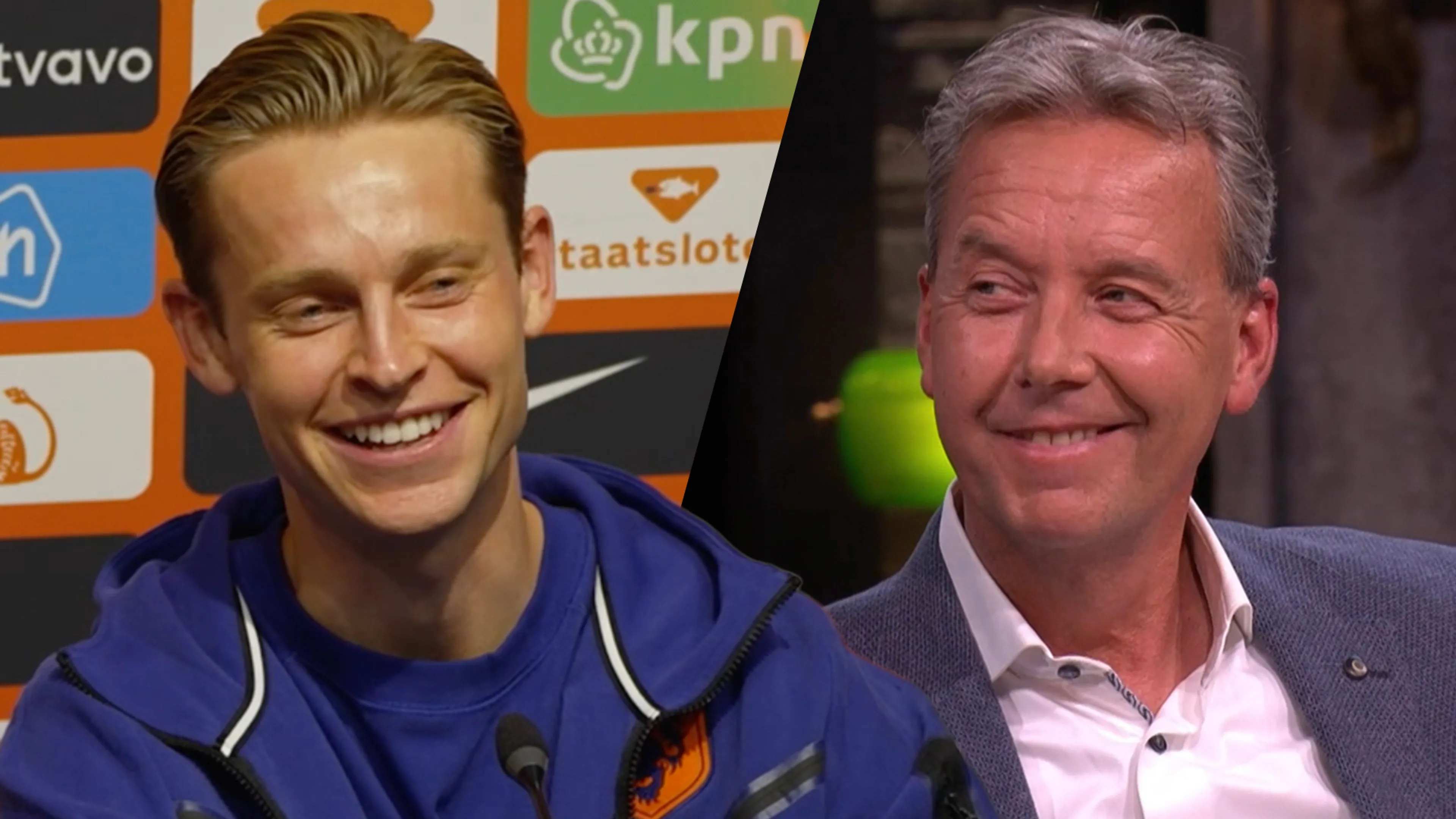 Frenkie de Jong krijgt lachers op zijn hand na dolletje met Valentijn Driessen