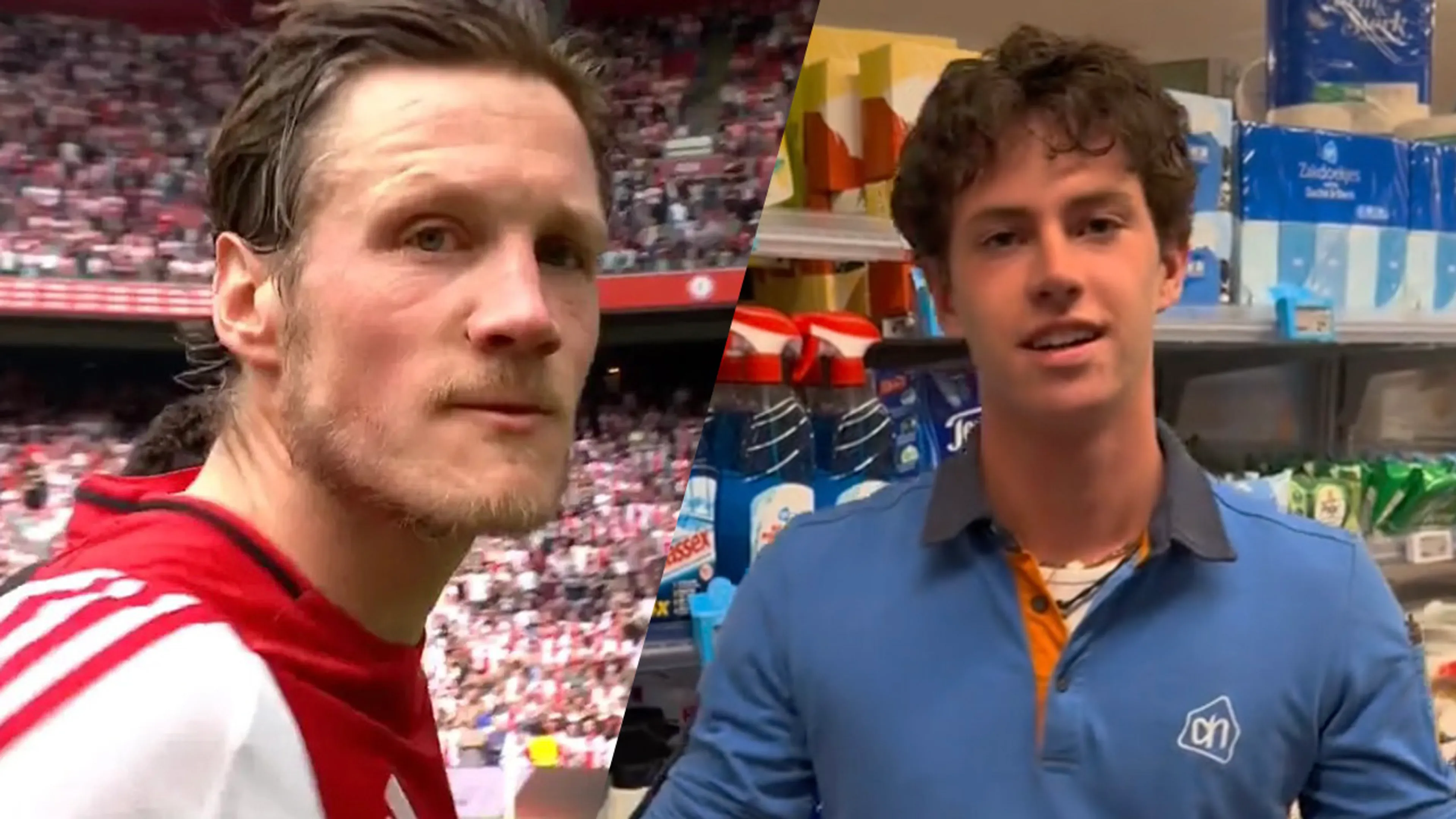 Video: Albert Heijn ziet lichtpuntje voor Ajax en dolt met klap van Weghorst richting camera