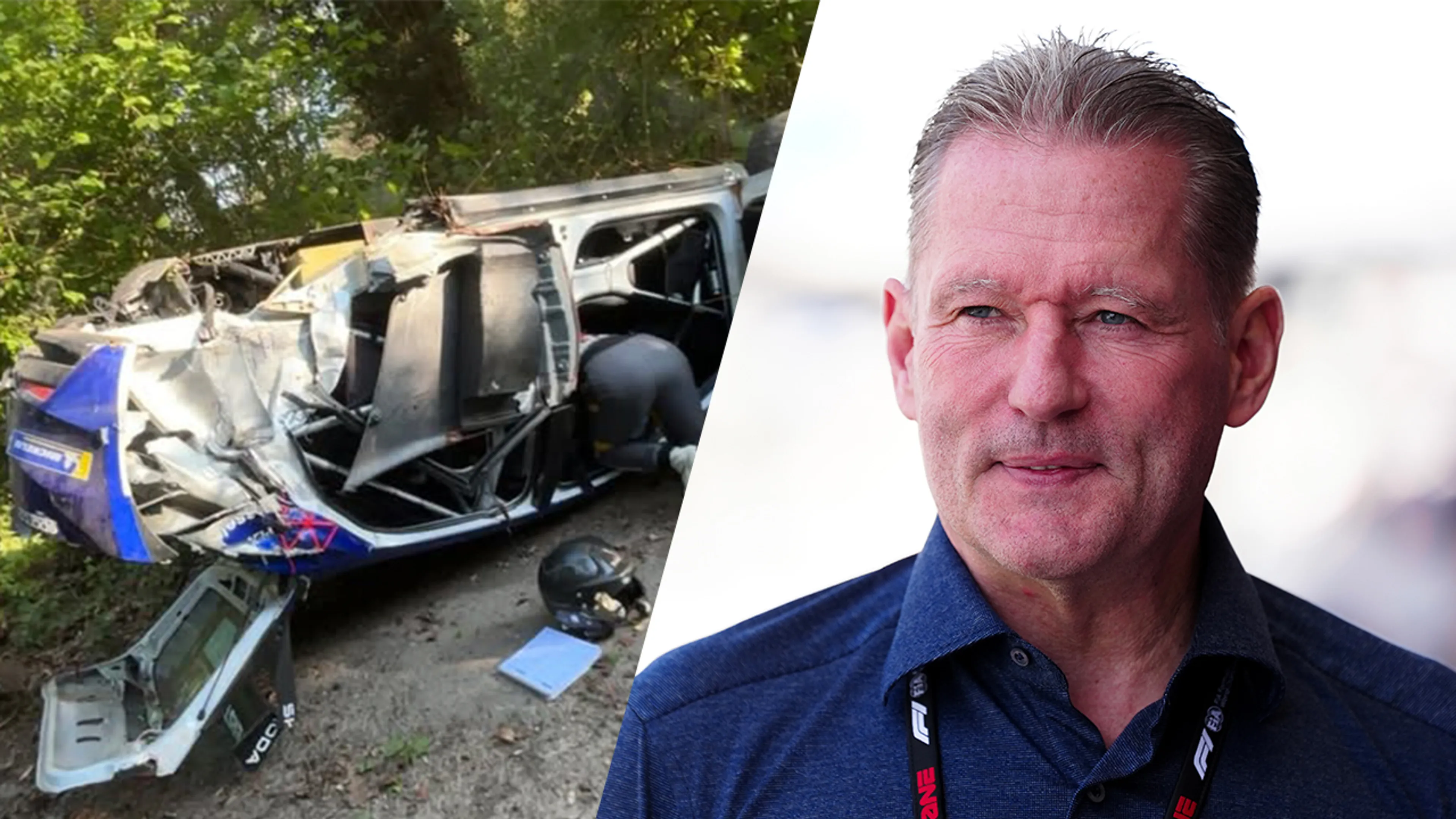 Jos Verstappen hard gecrasht tijdens rally in België: 'Het was een grote klapper'