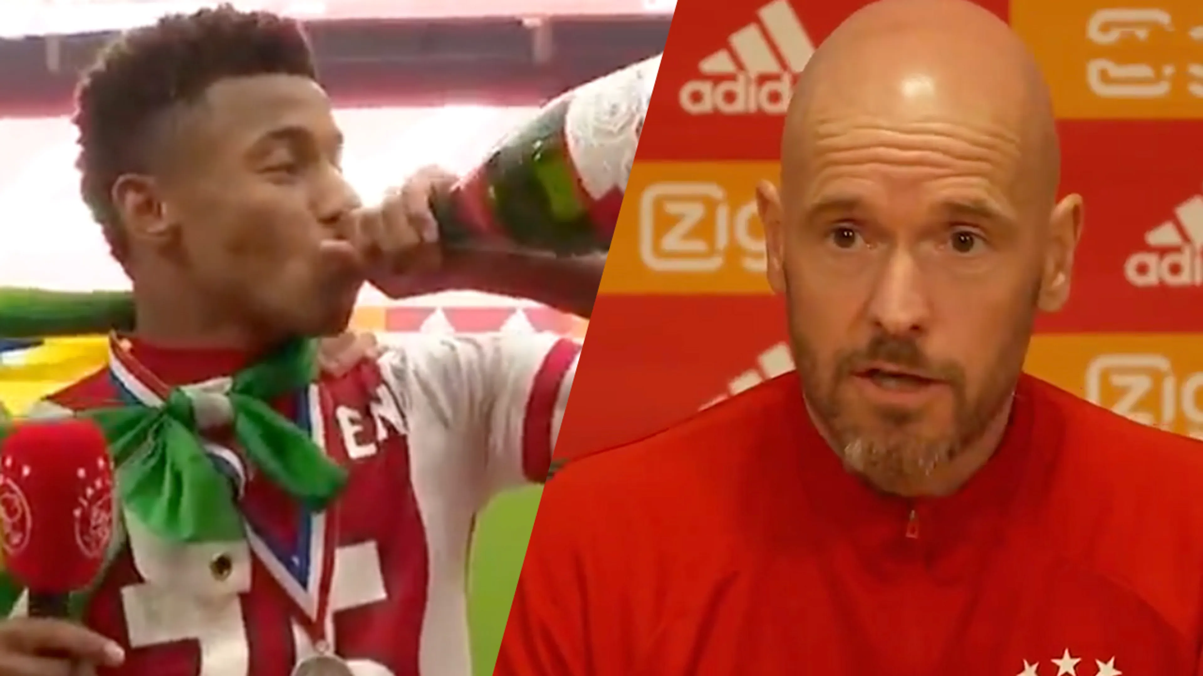 Ten Hag moest 'dronken' Neres uit winterslaap halen na kampioensfeest