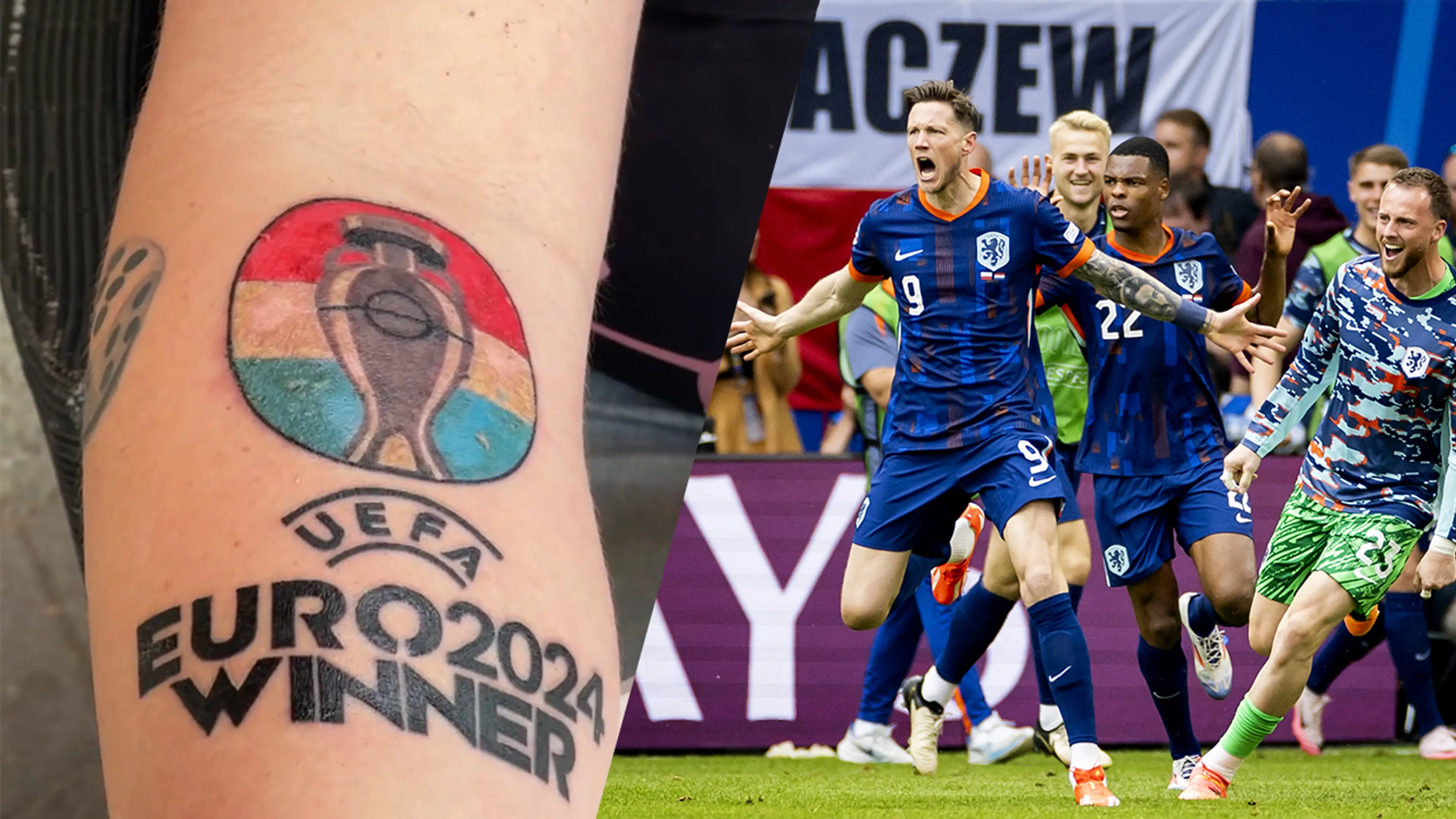 Oranje-fan zet tatoeage van EK-winst Oranje: 'Dat is best wel een flinke gok'