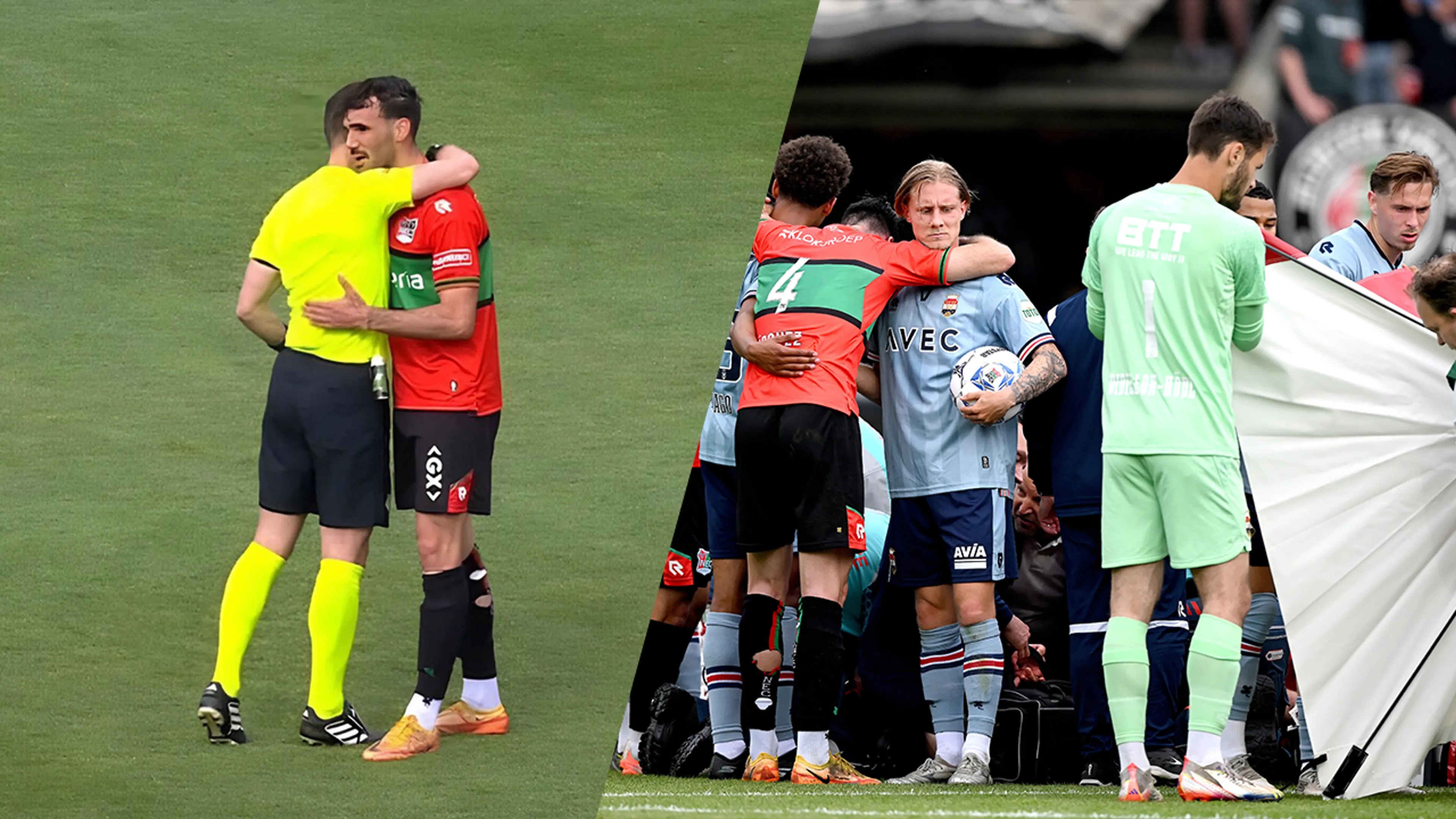 Makkelie geschrokken na botsing bij NEC - Willem II: 'Ik gaf hem een omhelzing, puur op gevoel'
