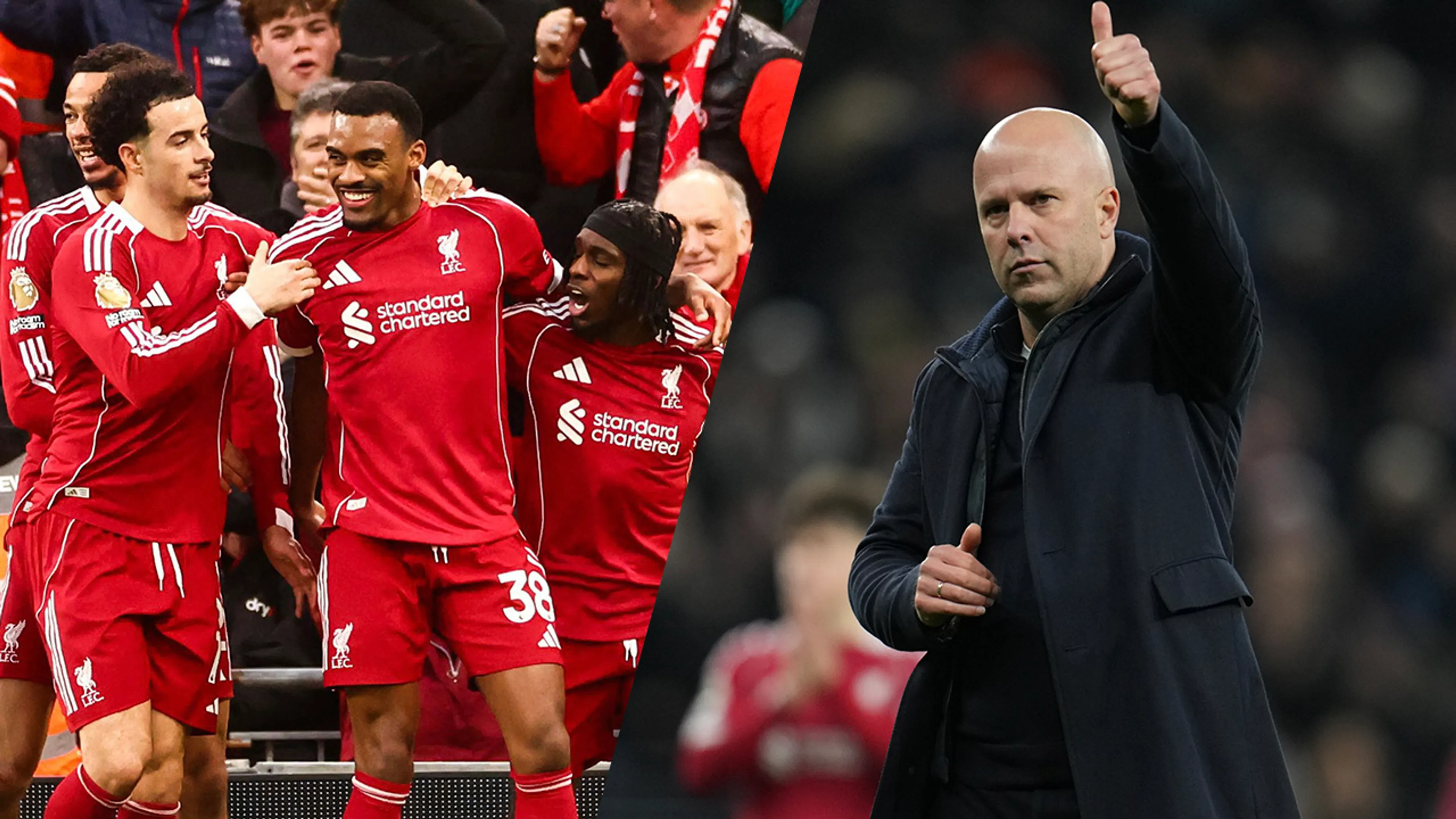 Arne Slot ziet Ryan Gravenberch scoren in zege op Wolverhampton Wanderers