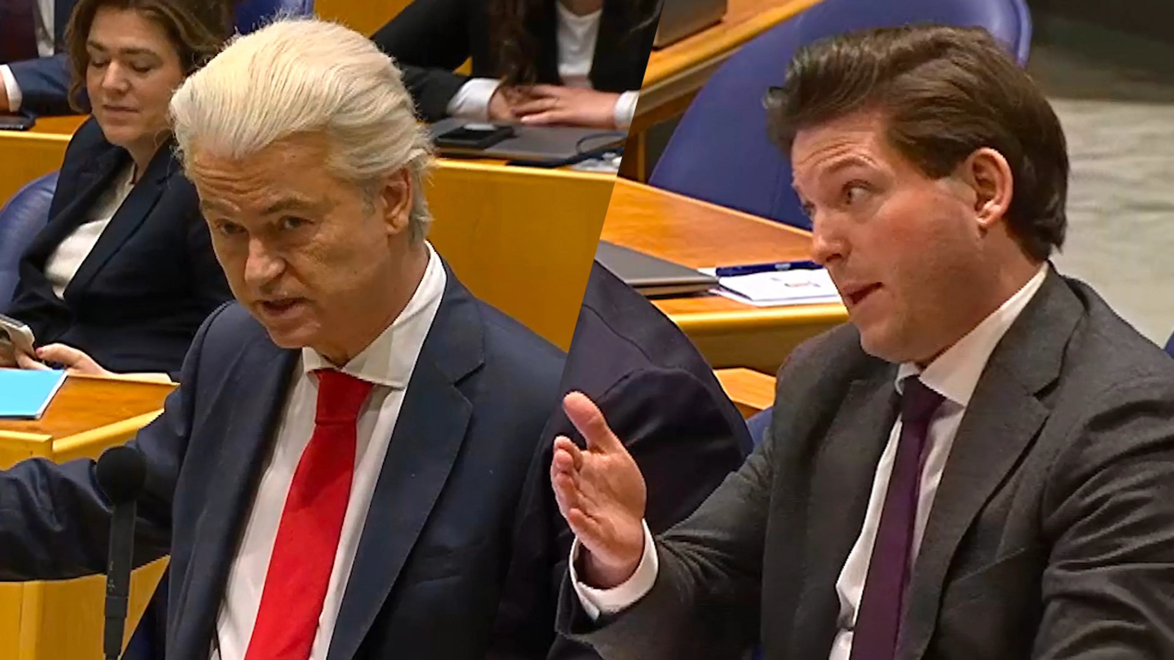 Kamervoorzitter Thom van Campen roept Geert Wilders tot de orde: 'Wat gebeurt hier nou toch?!'
