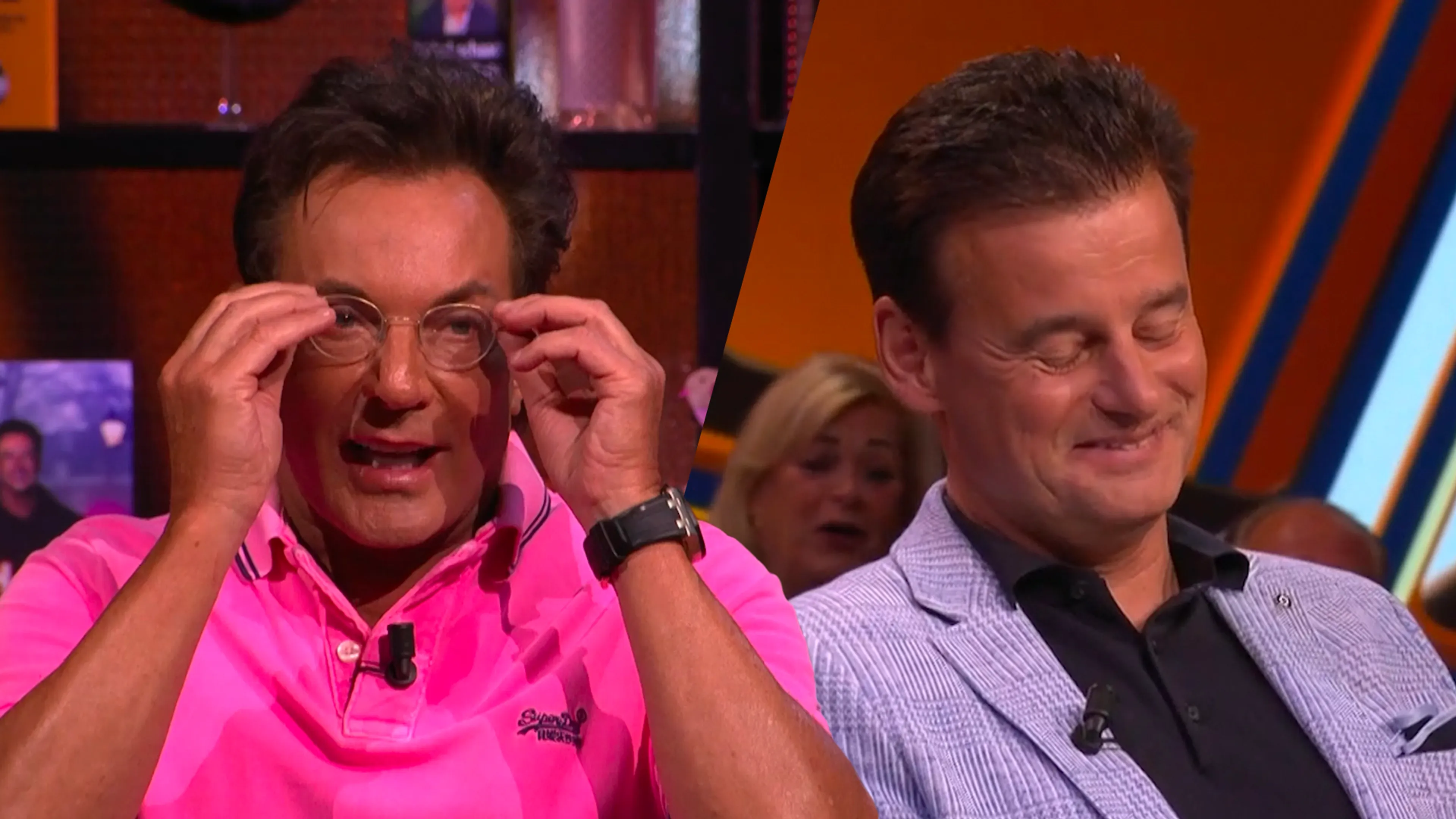 Gerard Joling spot koortslip bij Wilfred: 'Heb je een of andere baviaan liggen likken?!'