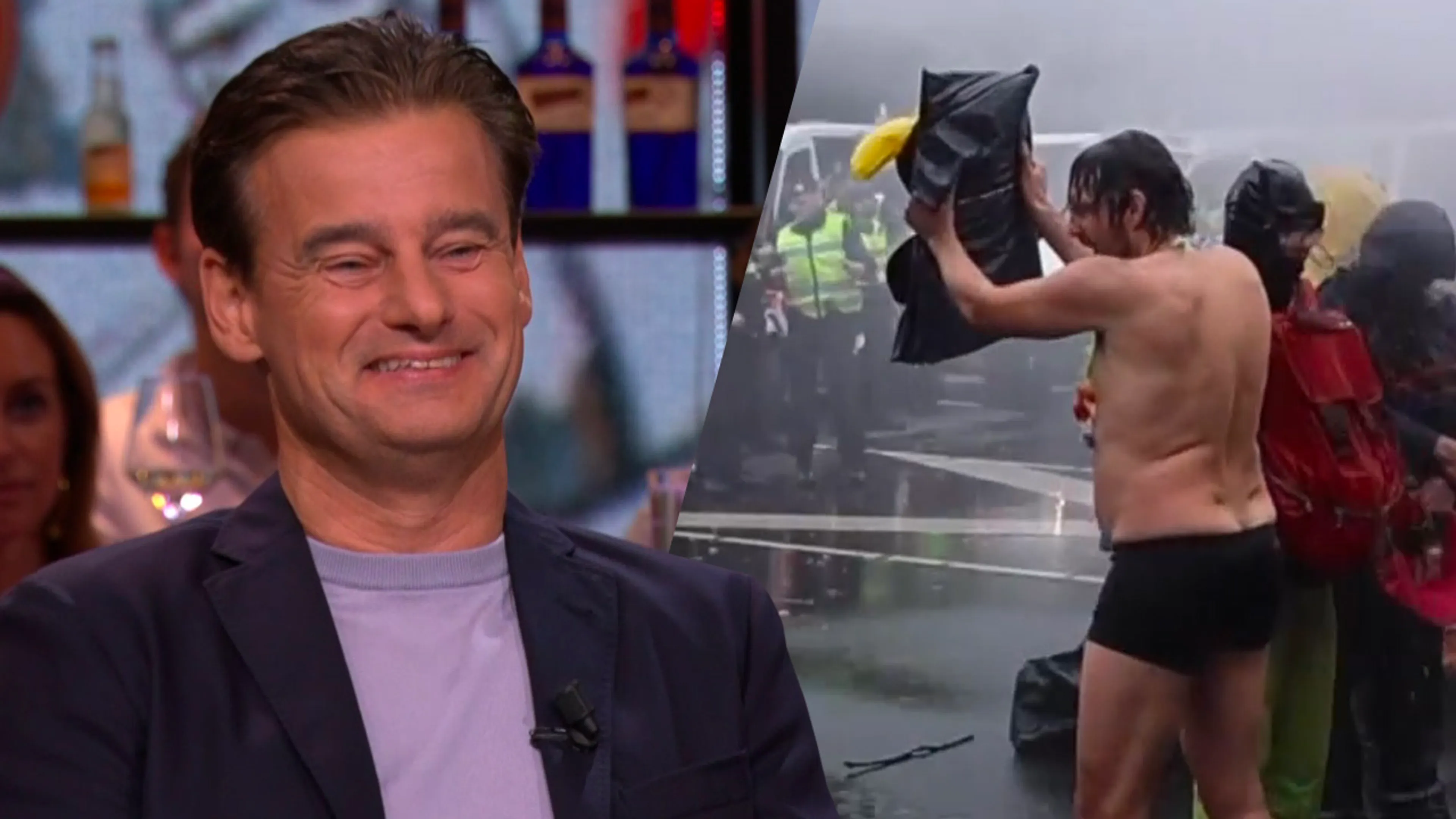 Wilfred spot Job Knoester bij protest Extinction Rebellion: ‘In je zwembroek, man!’