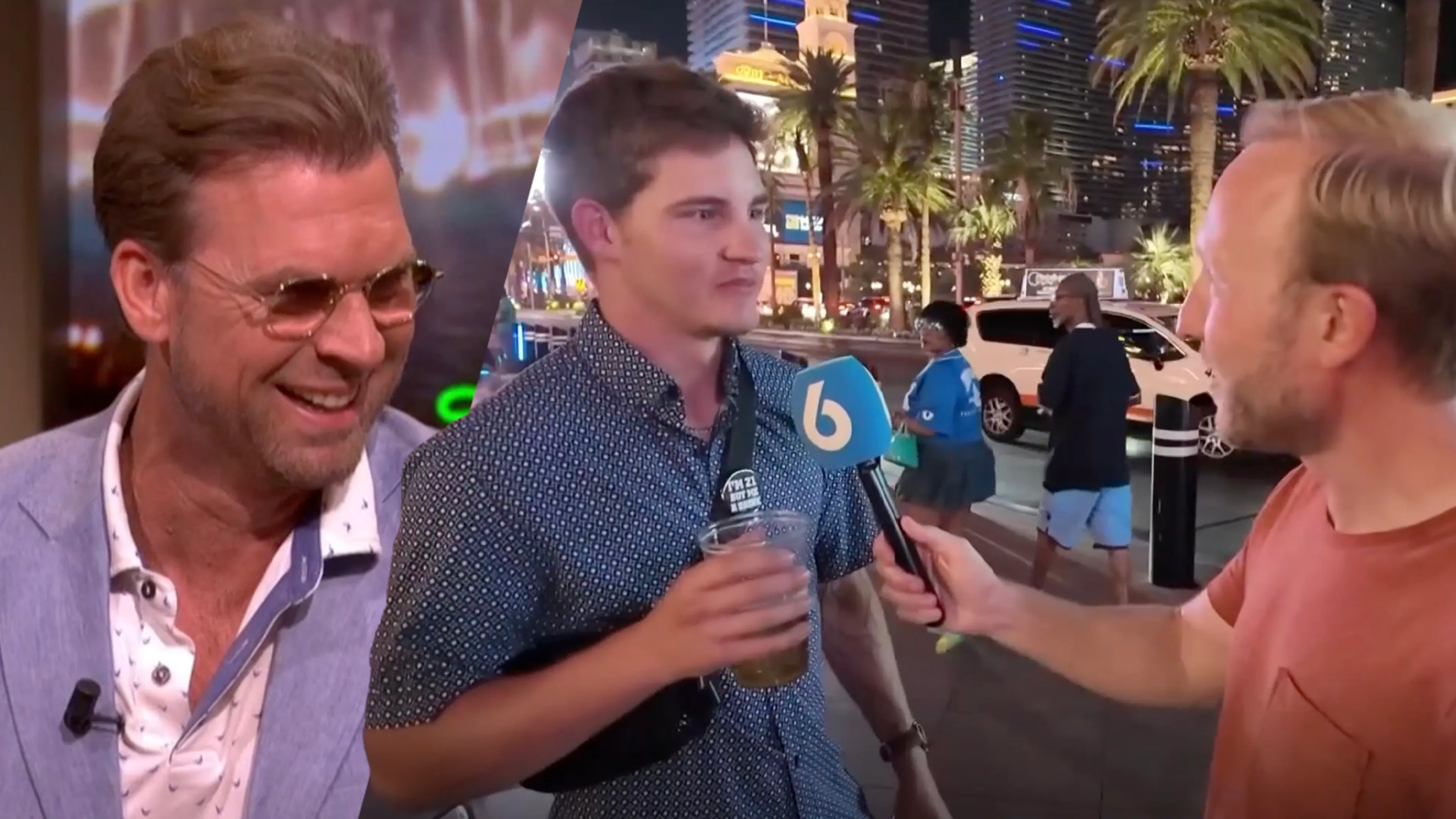 Rutger Castricum ziet item Raymond Mens in Las Vegas: 'Loop jij nou een beetje te flirten?'
