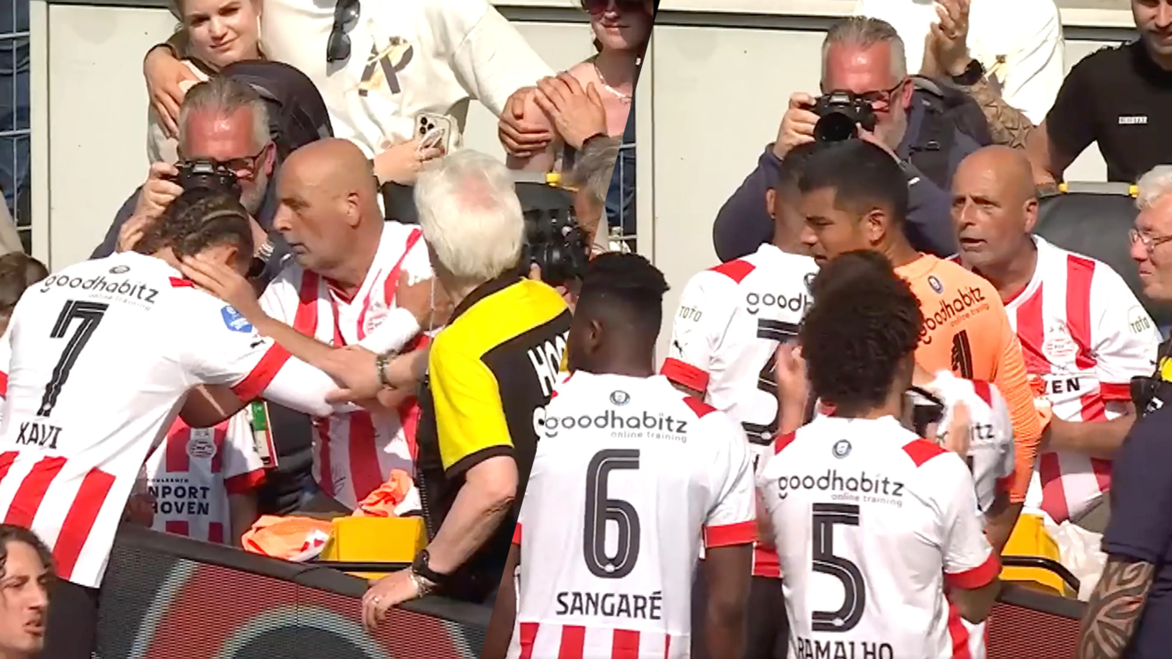 Kippenvel-beelden uit Eindhoven: PSV-spelers groeten ongeneeslijk zieke supporter