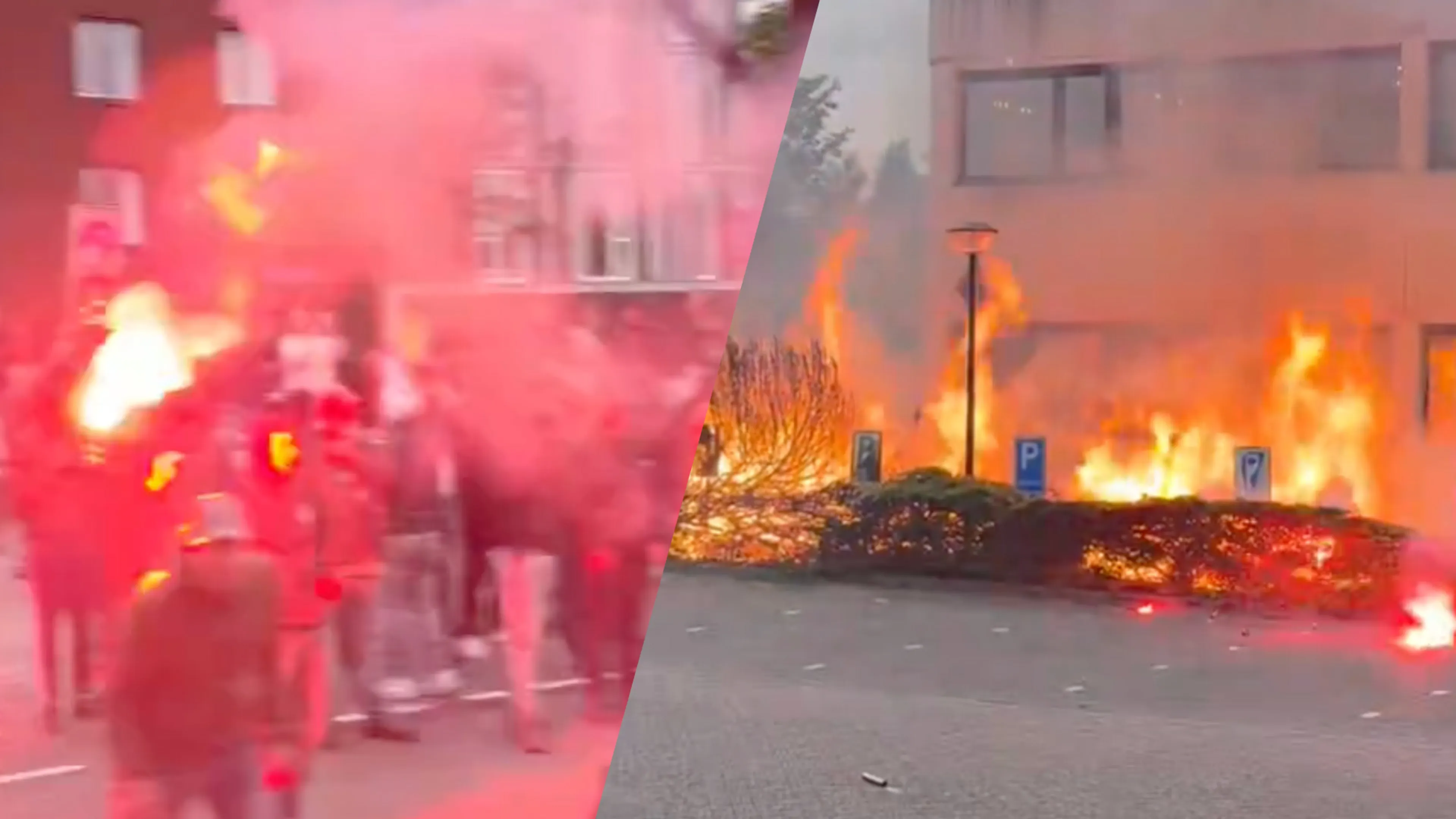 Video: Brand gesticht bij AZC tijdens demonstratie in Loosdrecht