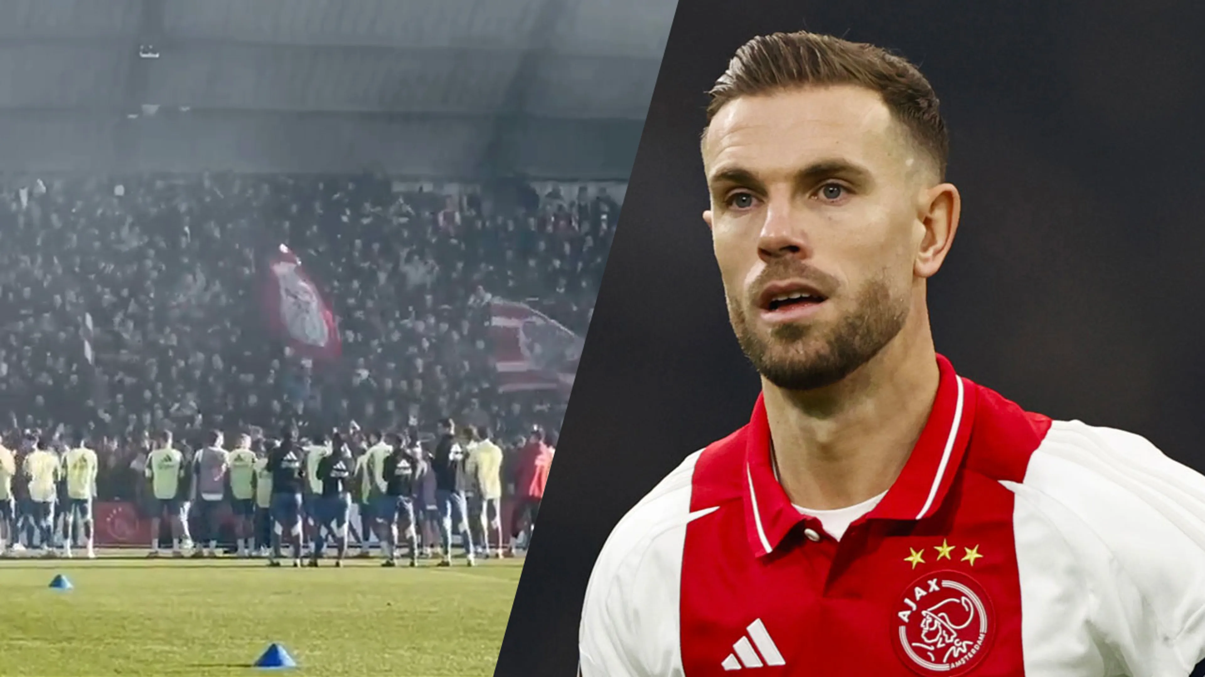 Video: Jordan Henderson toegezongen door Ajax-fans tijdens laatste training richting Klassieker 