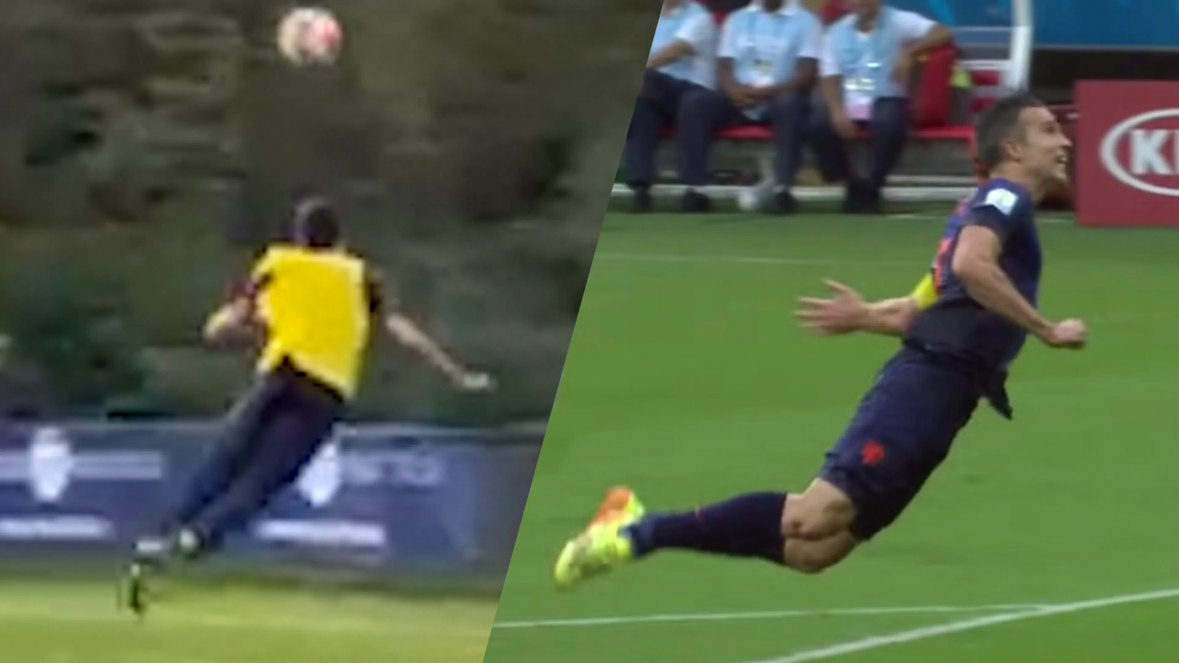 Shaqueel van Persie maakt kopie van iconisch doelpunt vader Robin tegen Spanje