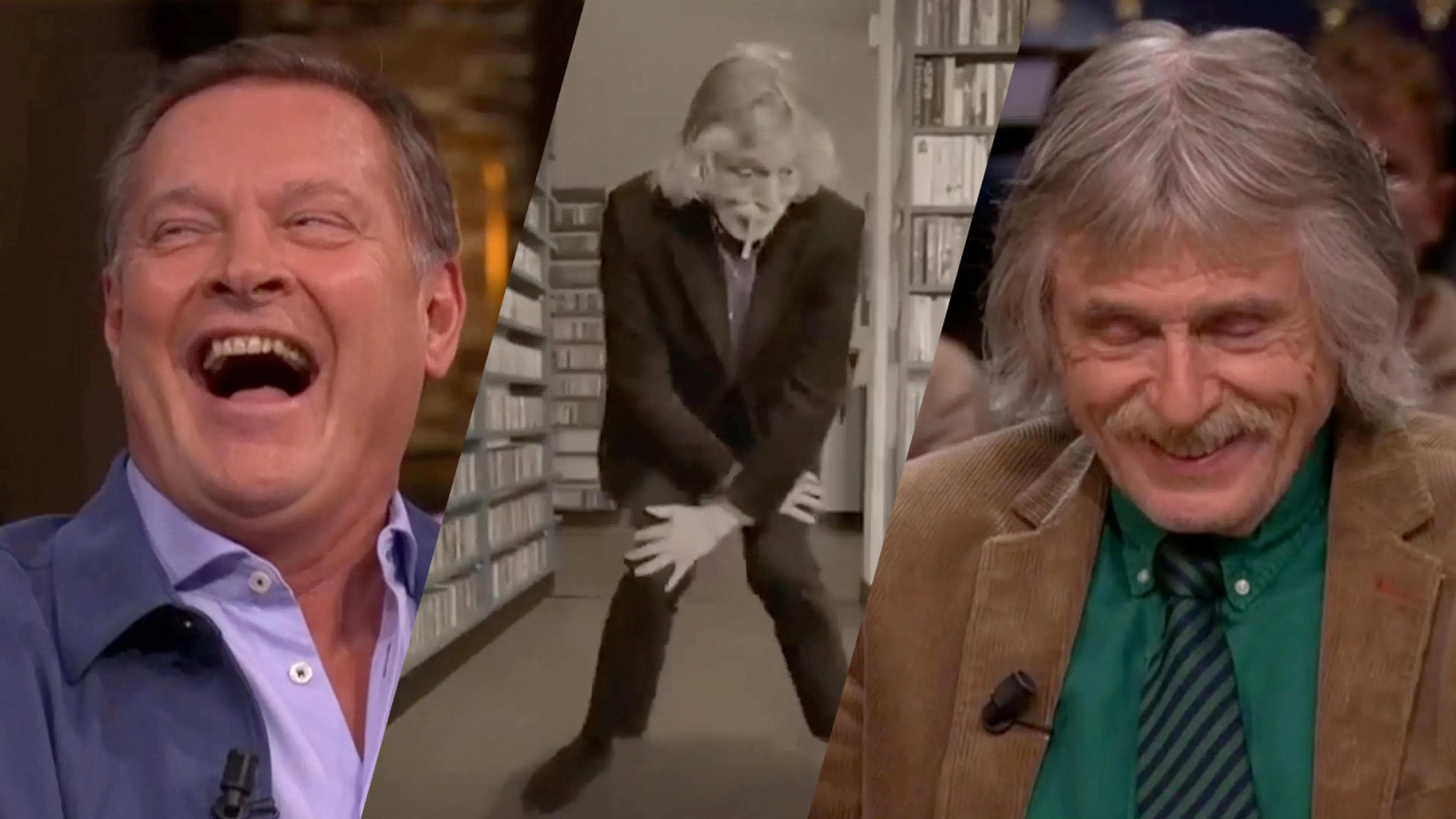 Albert Verlinde lacht om dansende Johan in 'uitgelekte videoclip' van songfestivalnummer Claude