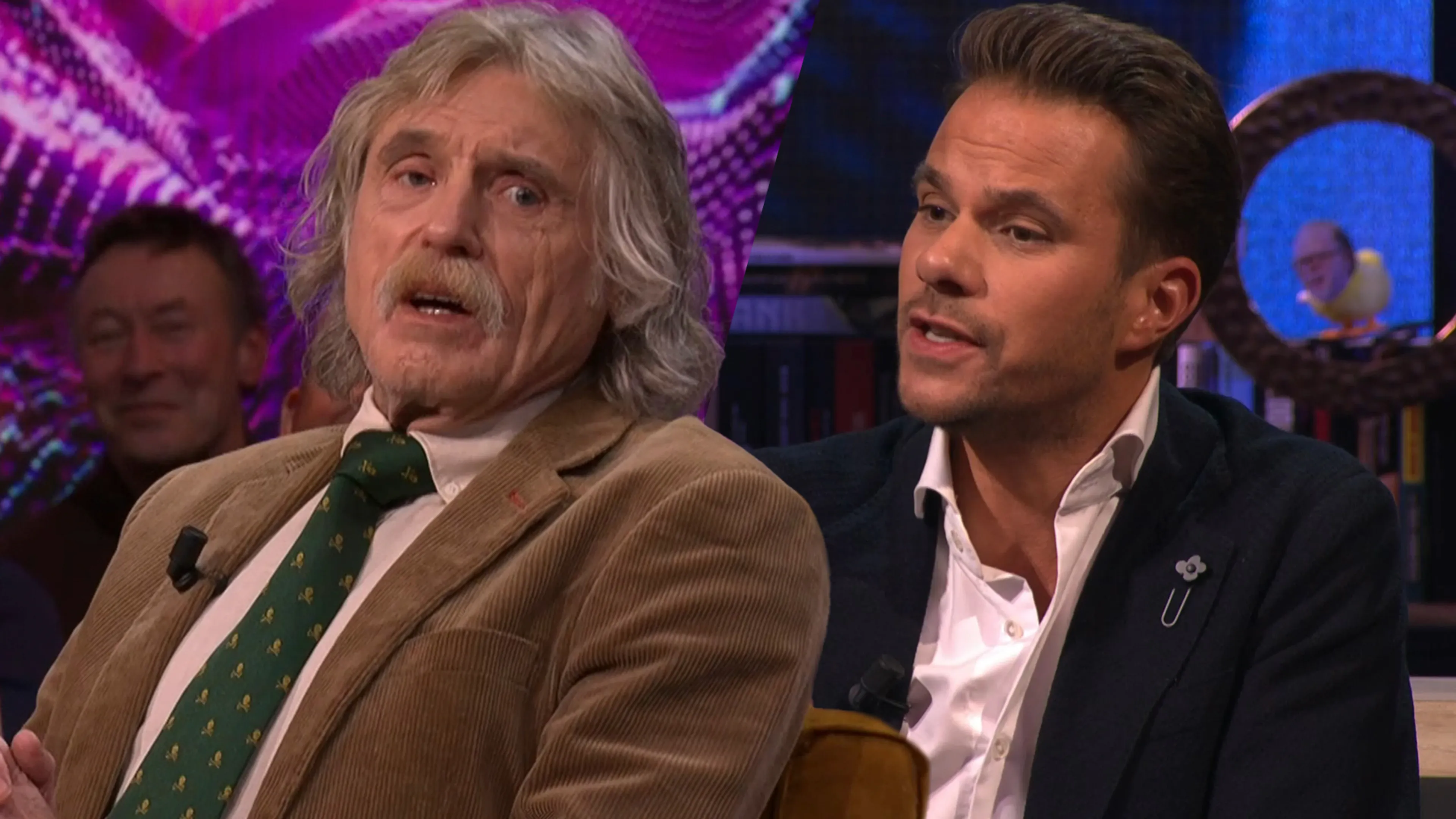 Johan Derksen en Aran Bade raken het niet eens: 'Moet het Songfestival politiek worden gemaakt?'