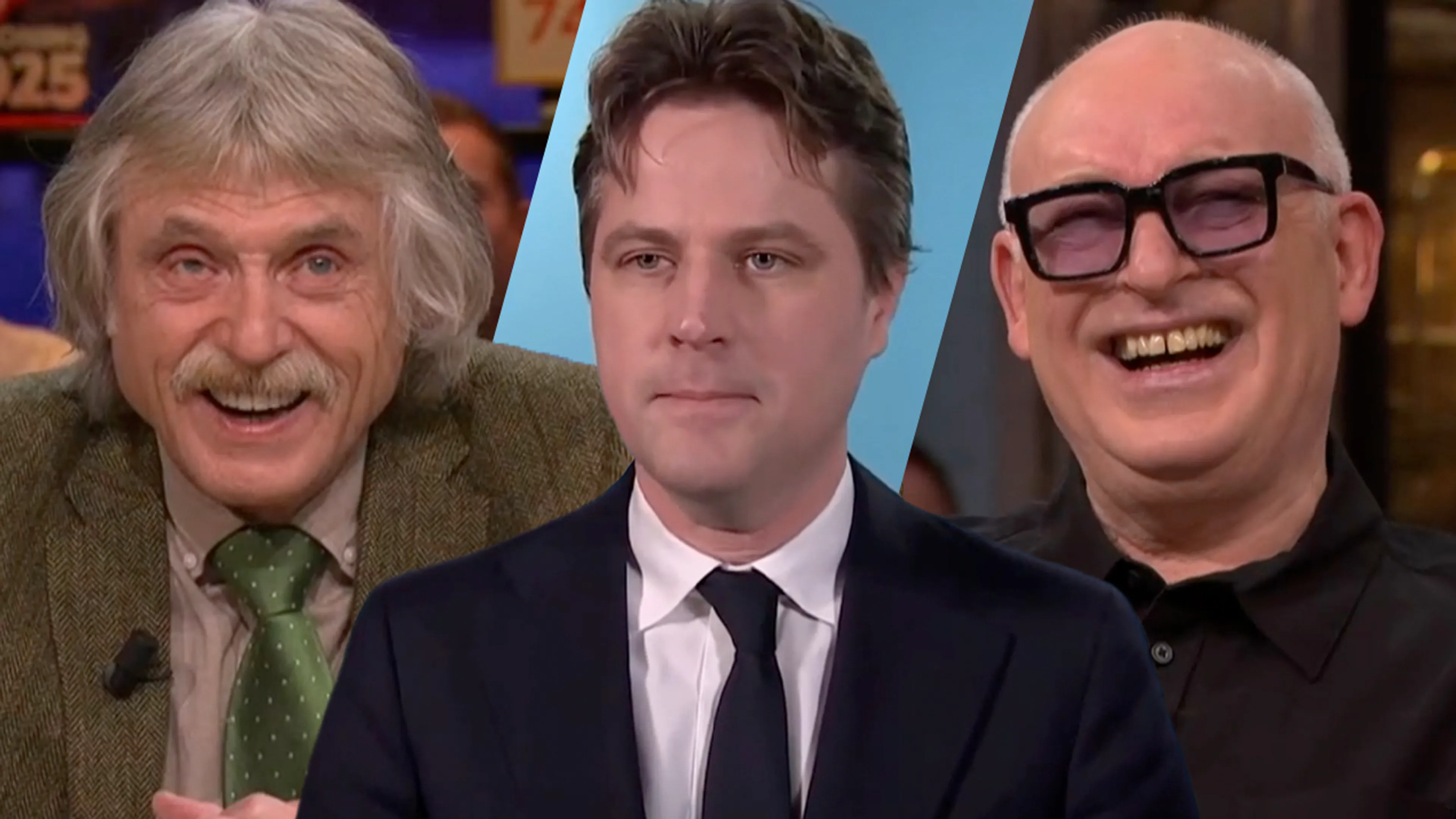 Johan Derksen en René van der Gijp lachen om Lucky TV van Jetten, Yeşilgöz en Bontenbal