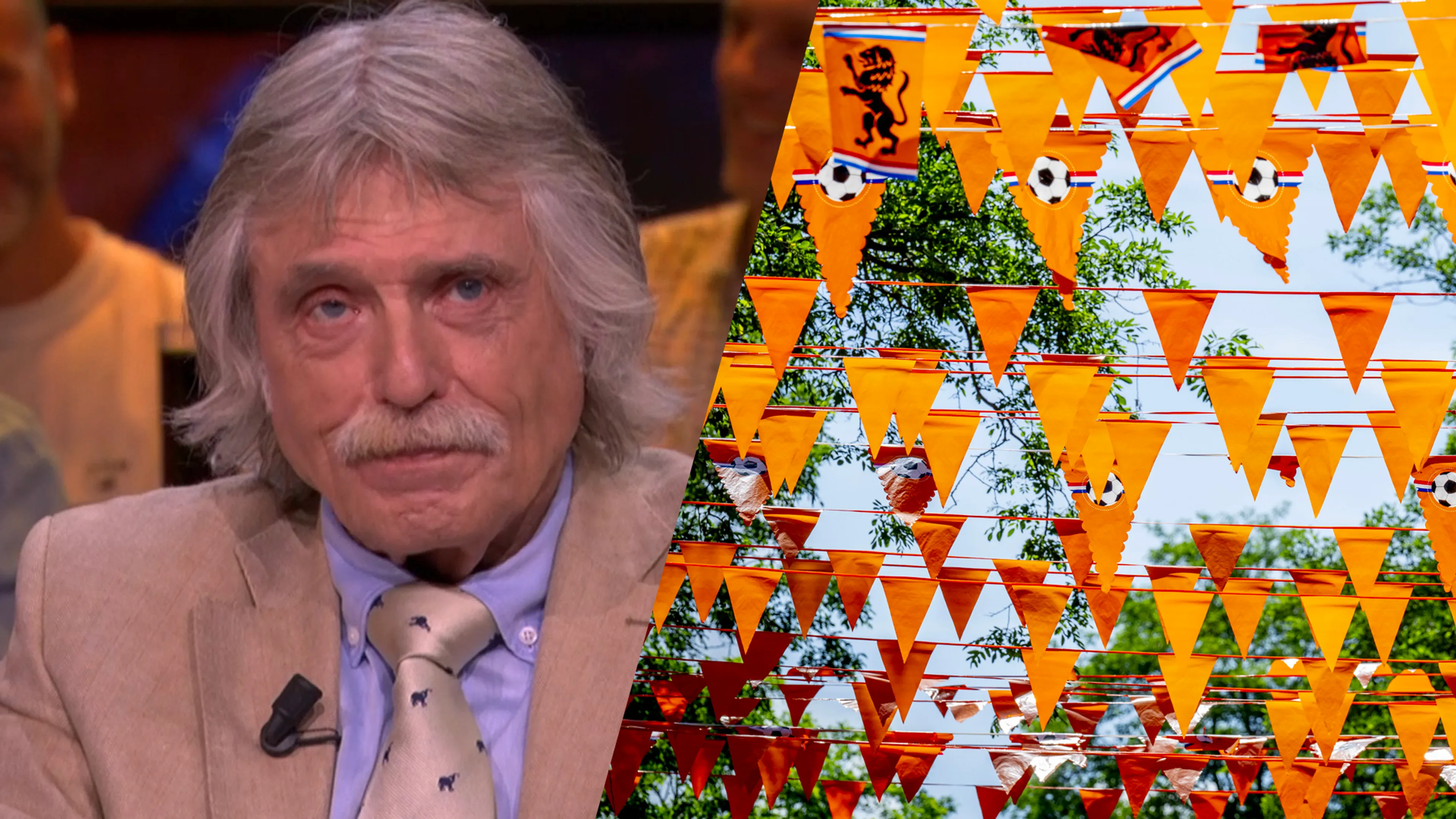 Johan Derksen vindt het belachelijk dat woningcorporatie oranje vlaggetjes uit straat wil hebben