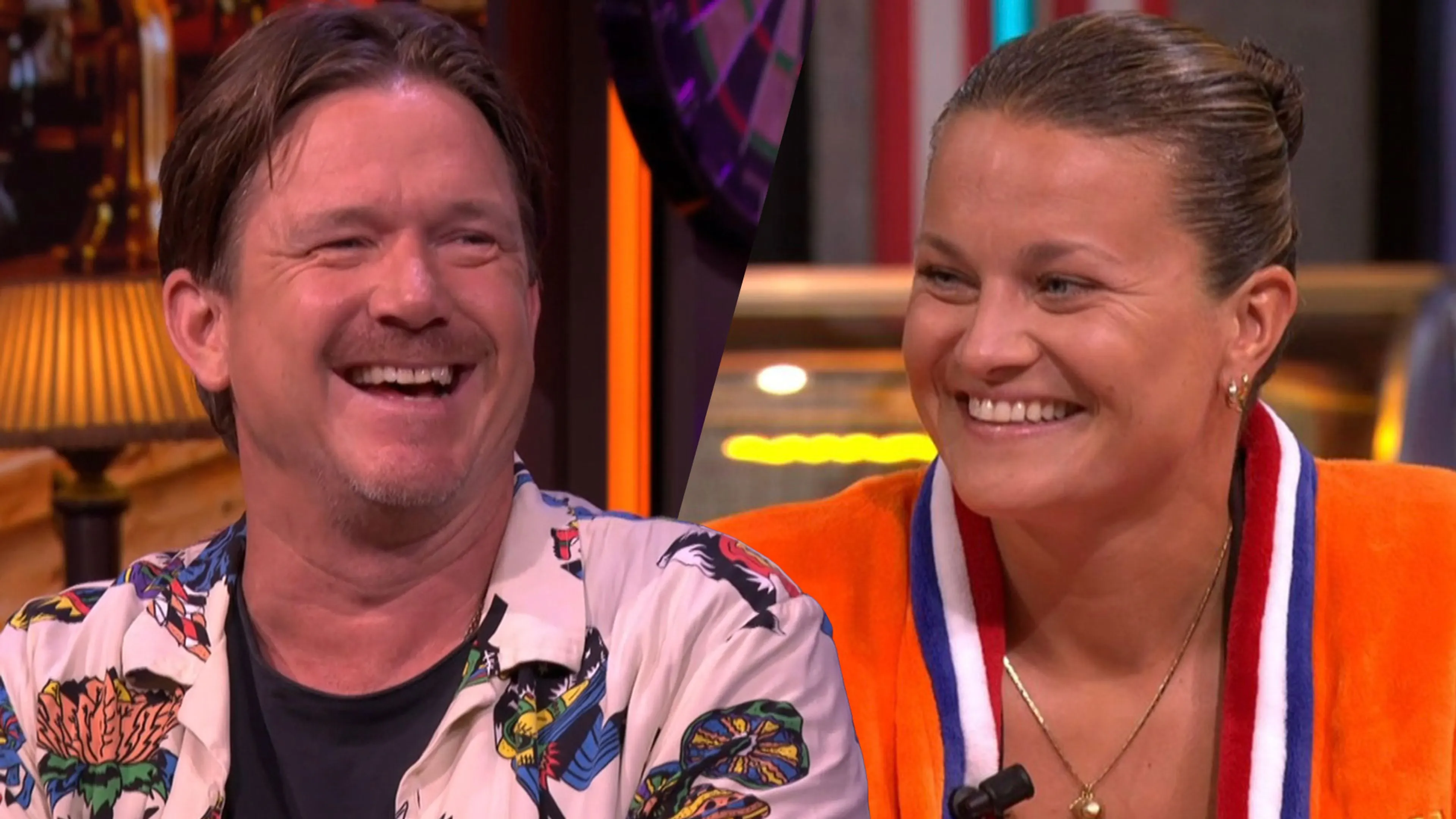 Sherida Spitse en Johnny de Mol vrijdagavond te gast bij Het Oranje Café