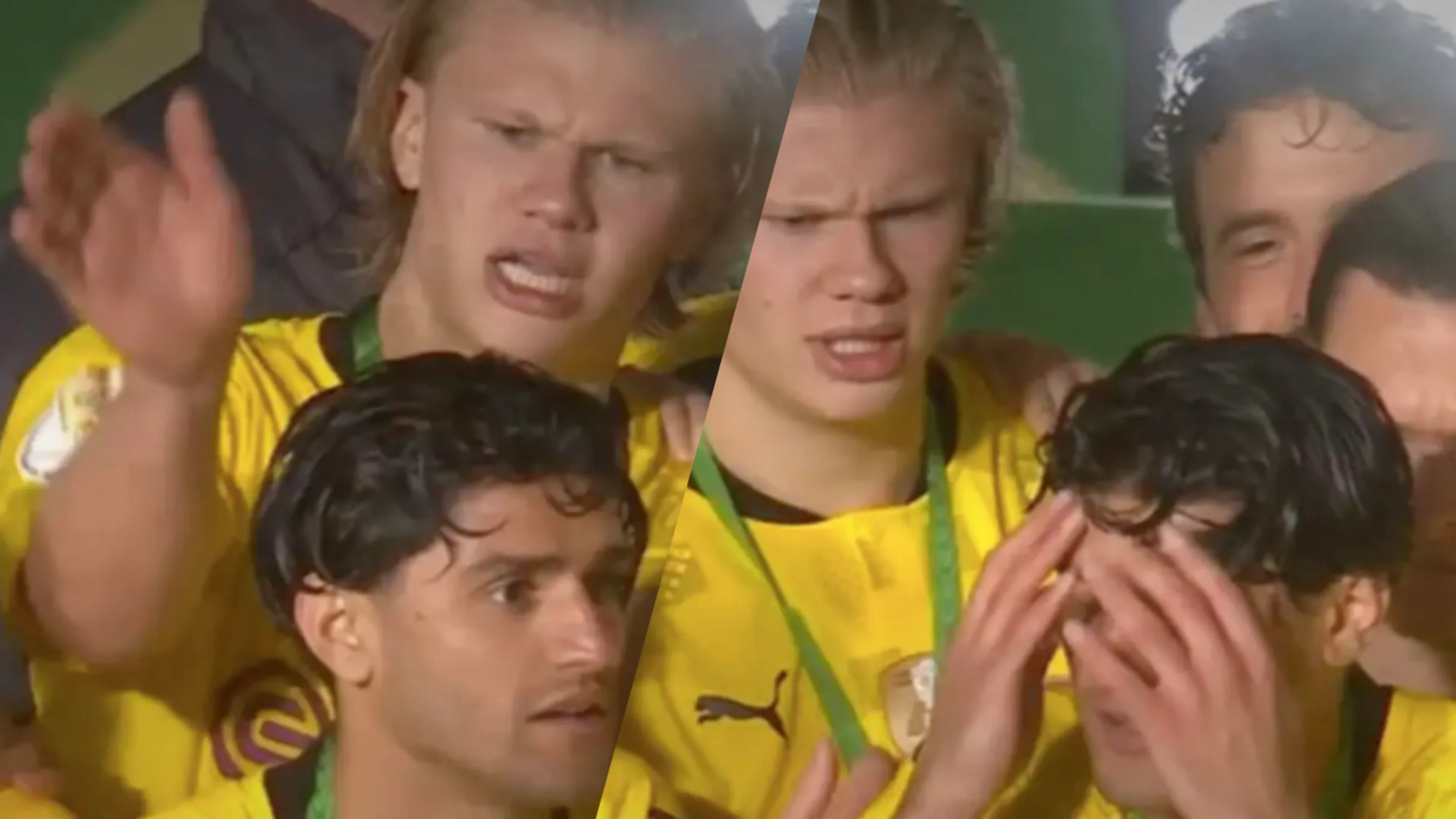 ZIEN: Erling Haaland deelt rake klap uit aan medespeler tijdens prijsuitreiking 