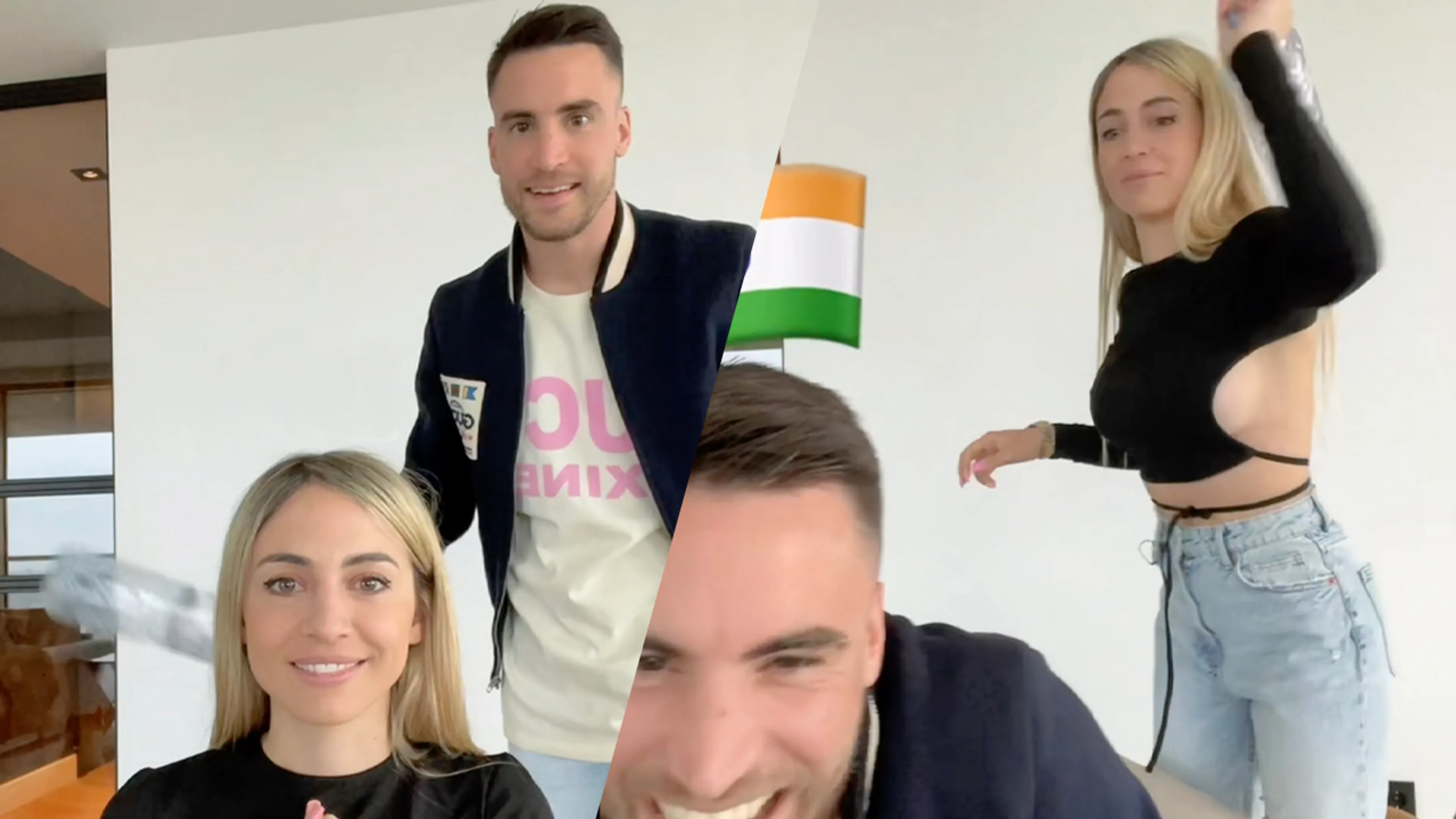 Tagliafico en echtgenote Caro gaan flink tekeer tijdens vlaggenspel op TikTok
