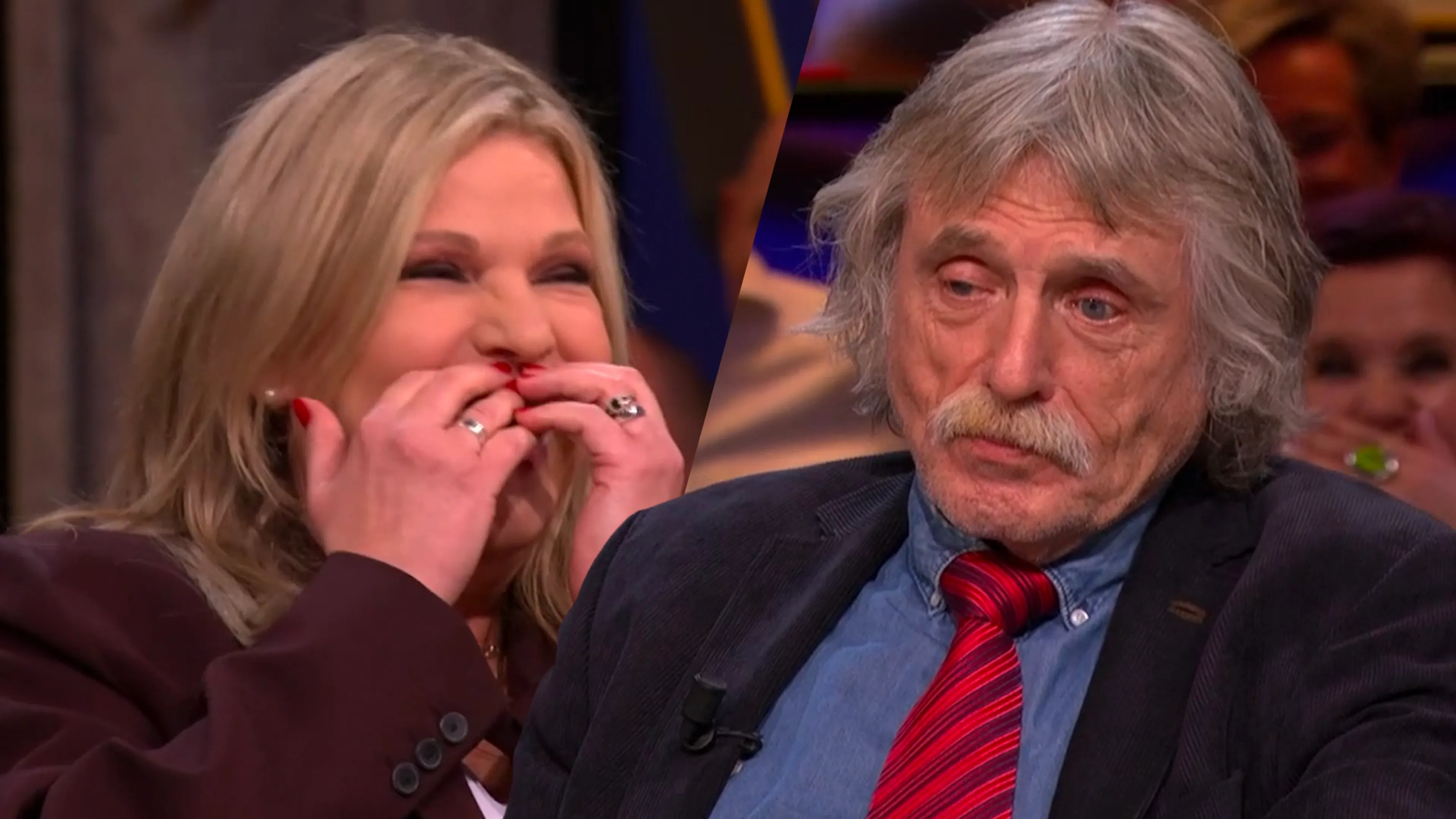 Johan Derksen na bloedserieuze analyse van Tina Nijkamp: 'Aldus Tina Knakworst!'