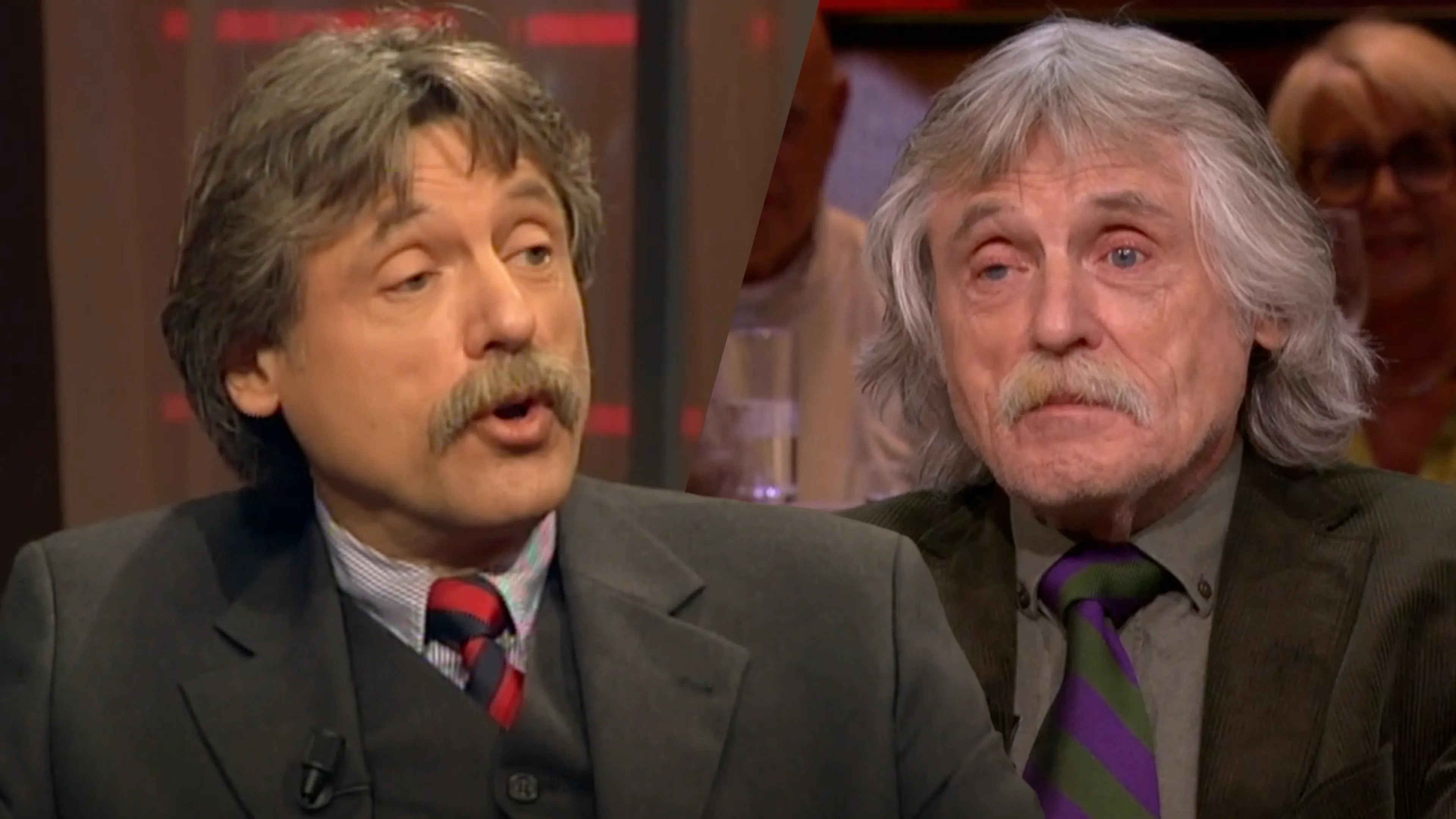 Johan Derksen ziet zichzelf terug in verhitte discussie op archiefbeelden: 'Meesterlijk!'