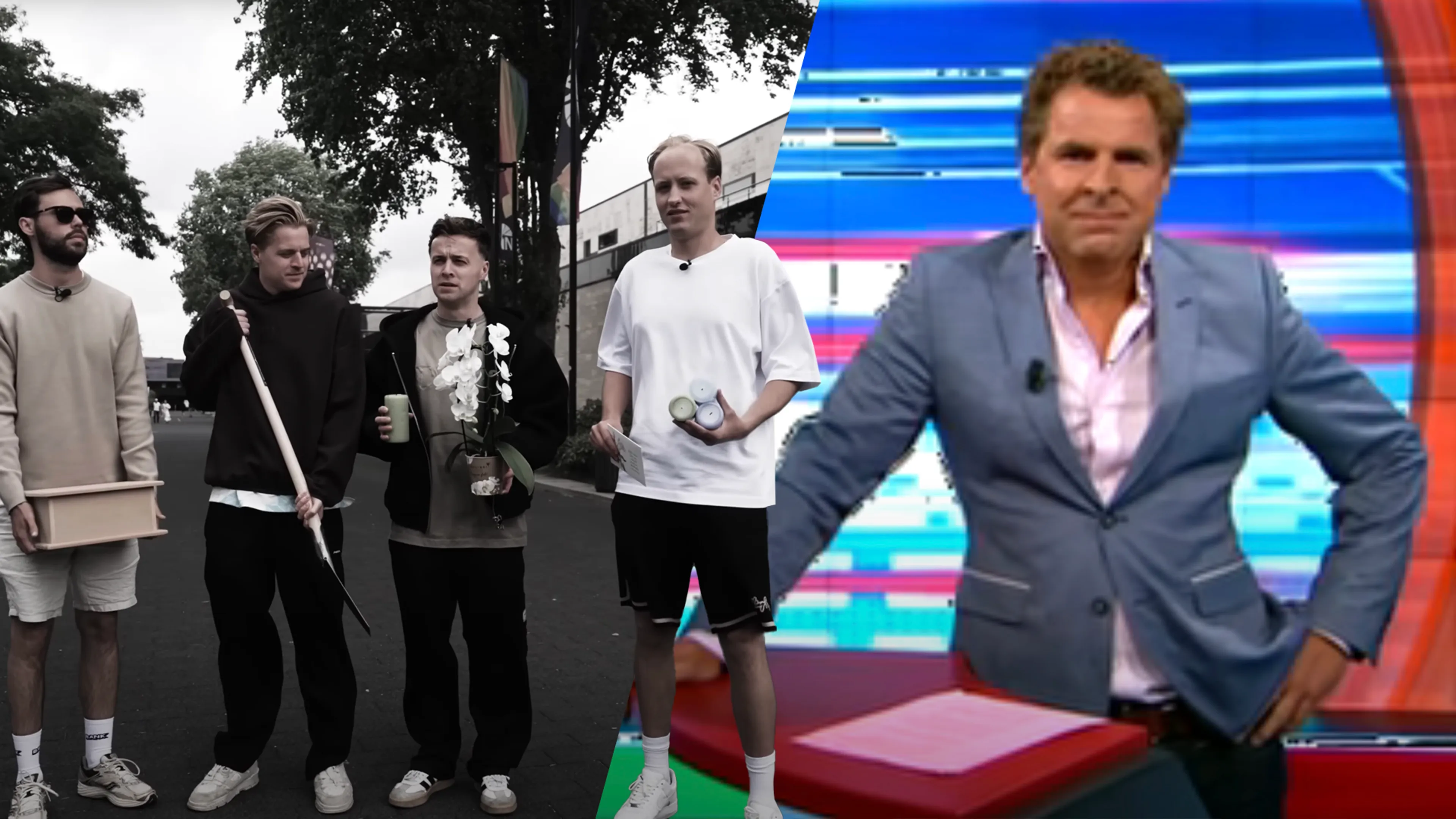De Bankzitters begraven in opdracht van Toine van Peperstraten huilvideo bij studio Vandaag Inside